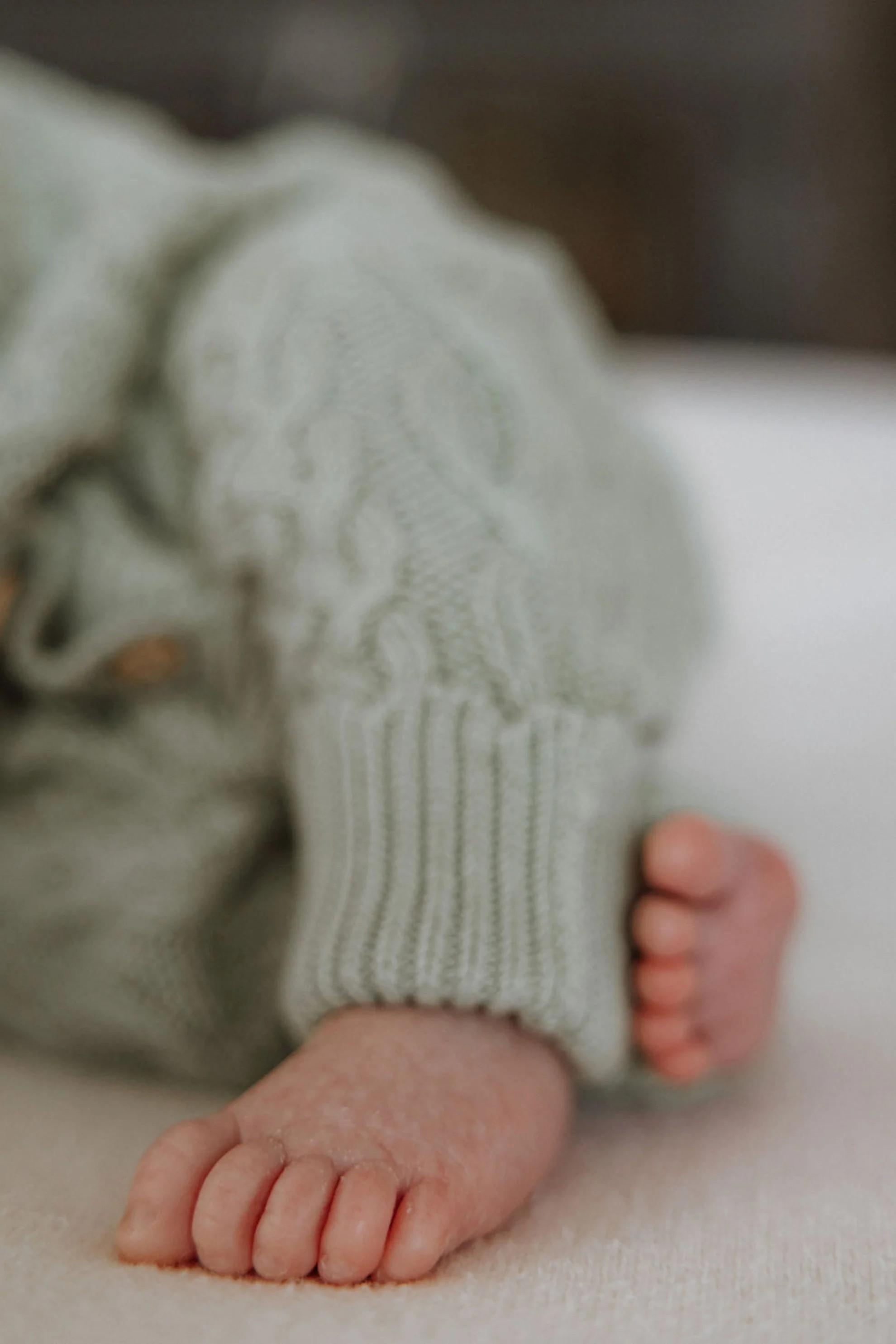 Sage Organic Cotton Cable Knit Baby Romper