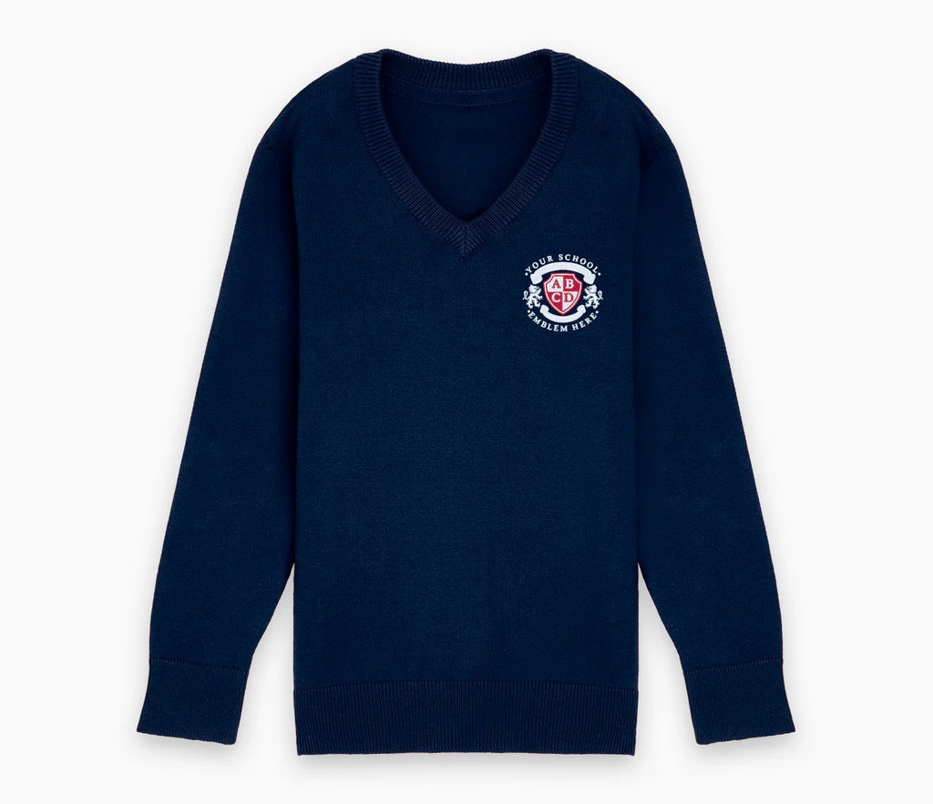 Lightweight Navy V-Neck School Jumper