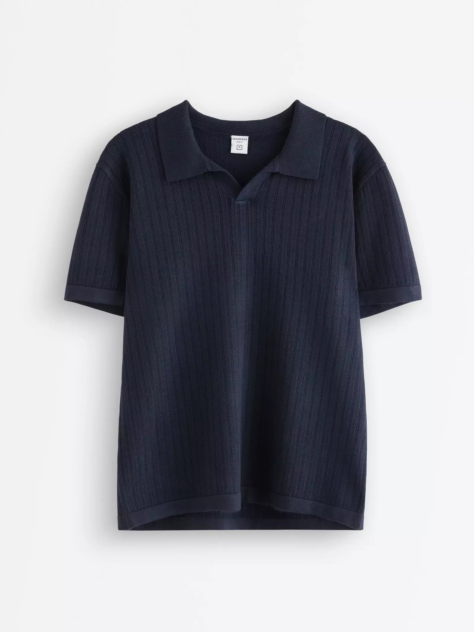 ECOVERO™ Viscose Pattern-Knit Polo Top