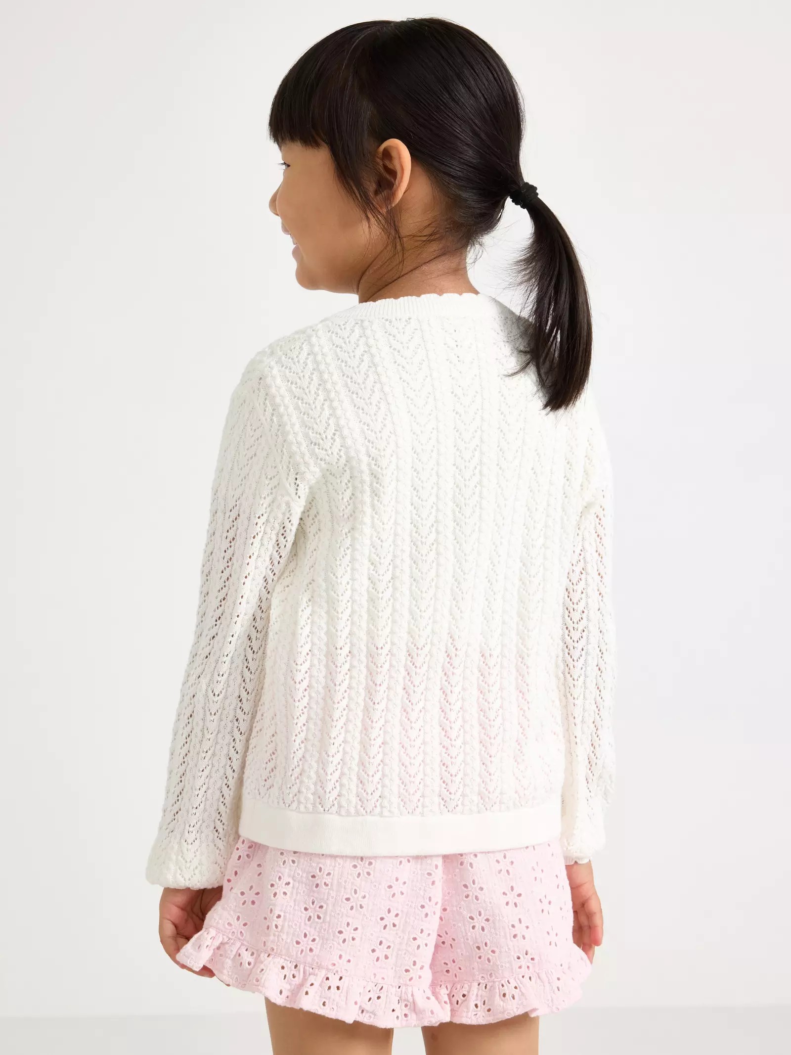 Pattern-Knit Recycled Cotton Baby Cardigan