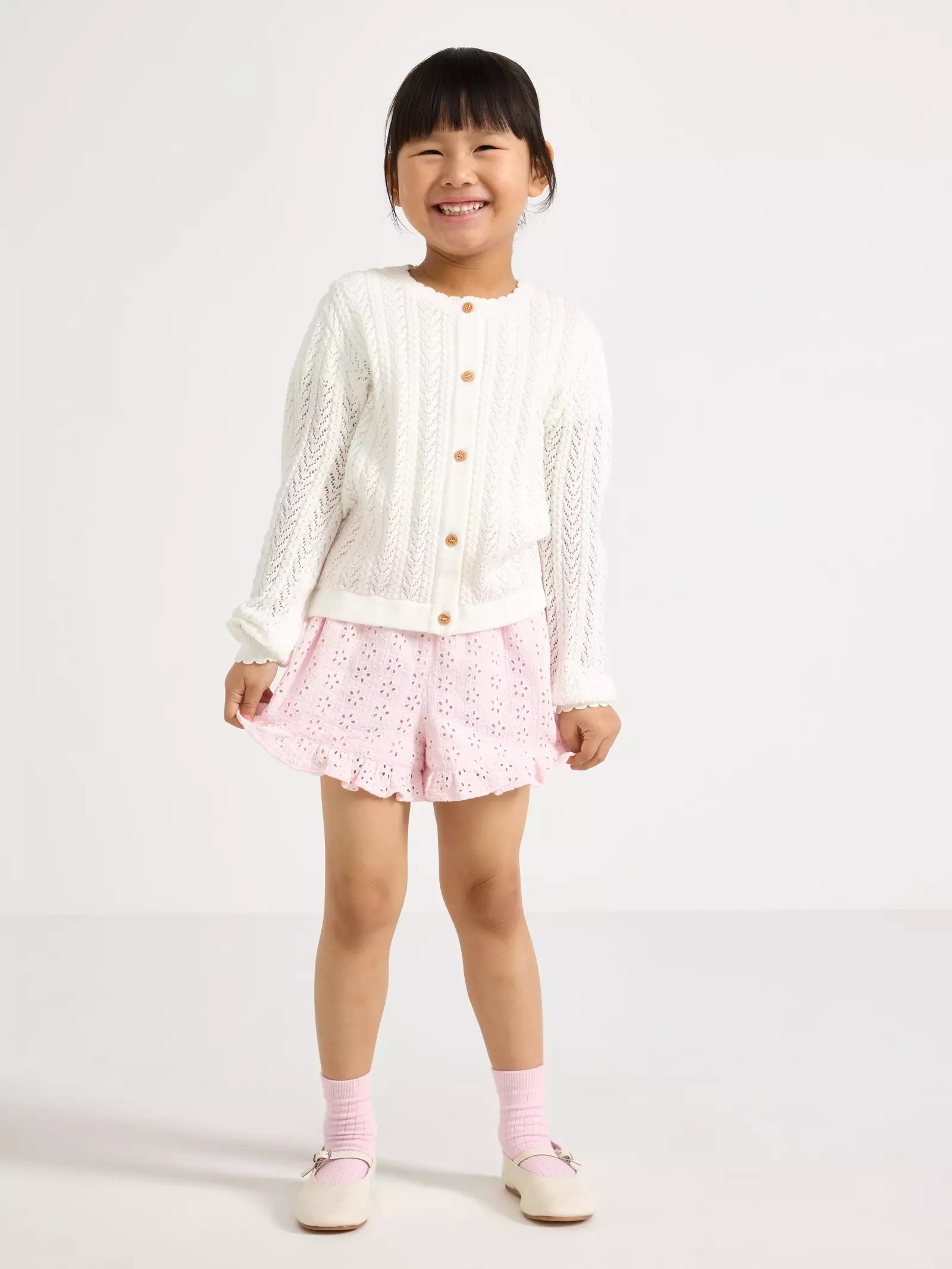 Pattern-Knit Recycled Cotton Baby Cardigan