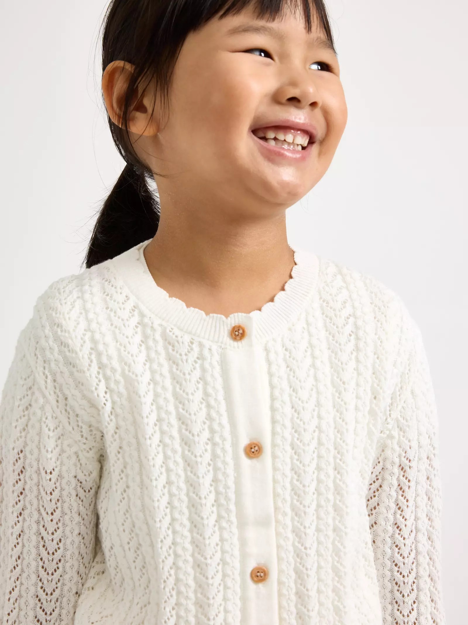 Pattern-Knit Recycled Cotton Baby Cardigan