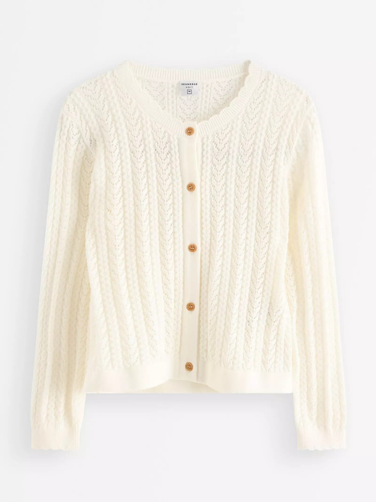 Pattern-Knit Recycled Cotton Baby Cardigan