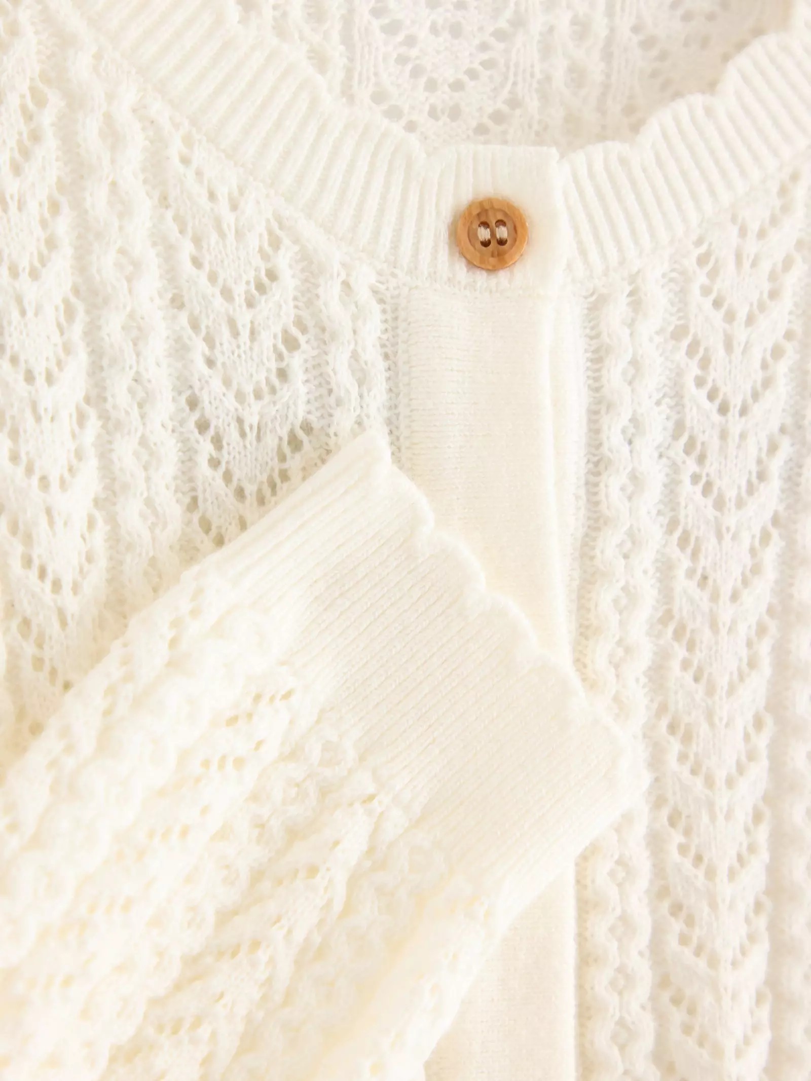 Pattern-Knit Recycled Cotton Baby Cardigan