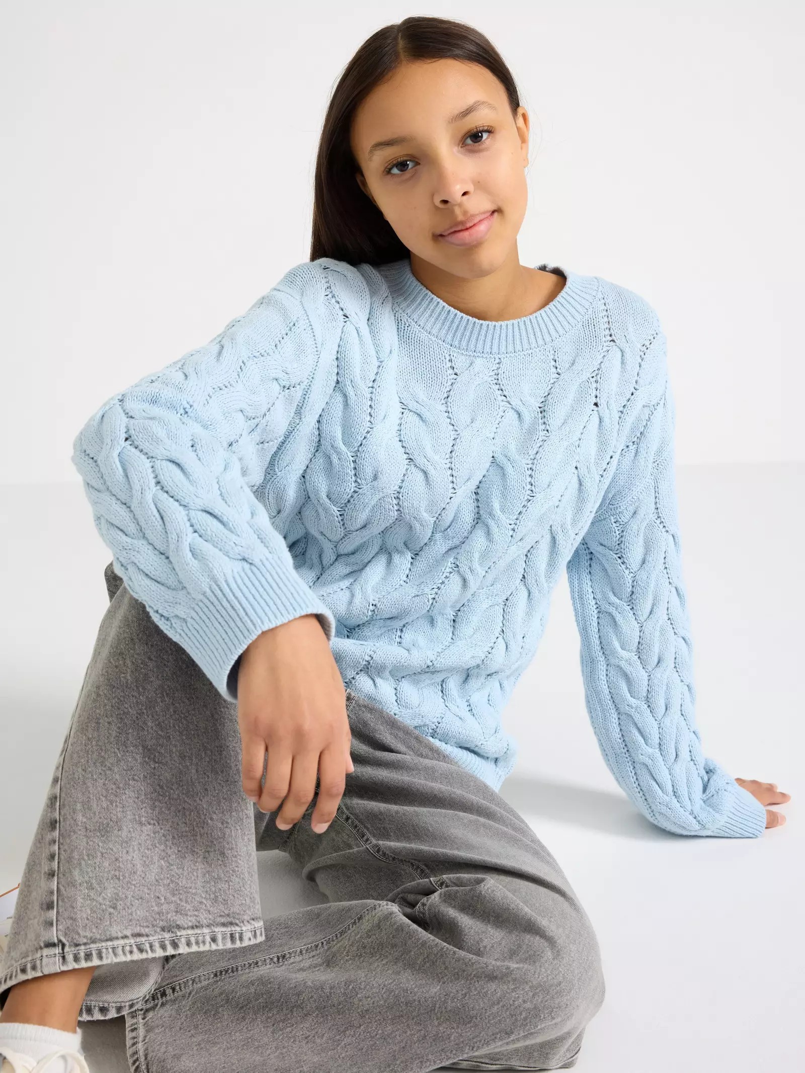 Recycled Cotton Cable Knit Baby Jumper