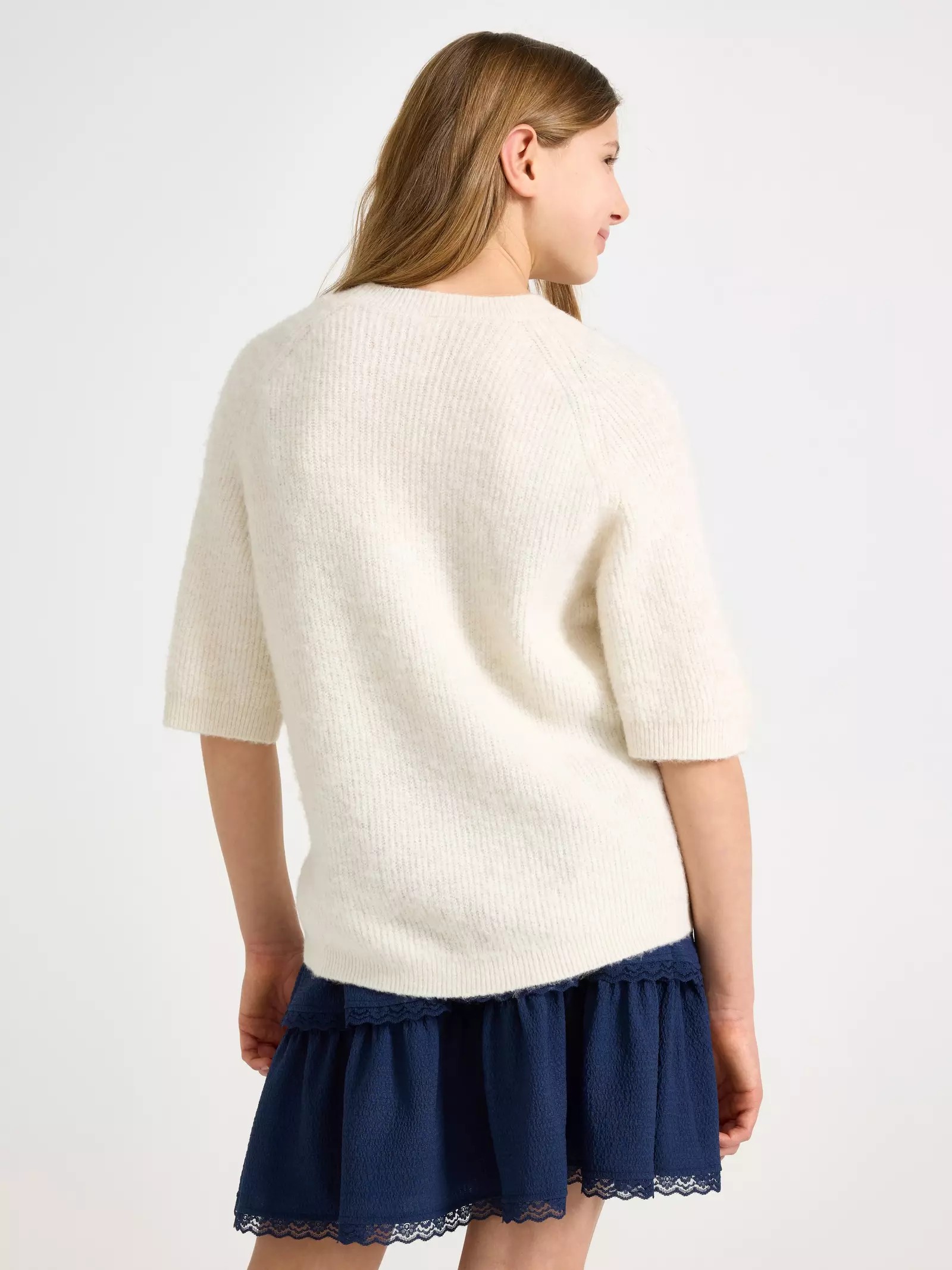 Recycled Polyester Short-Sleeved Knitted Jumper