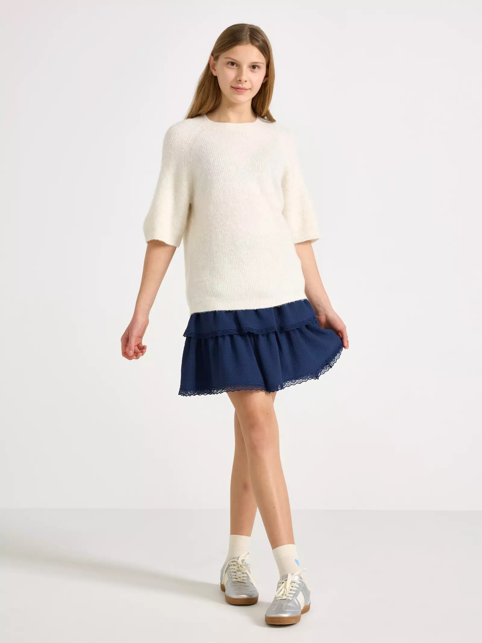 Recycled Polyester Short-Sleeved Knitted Jumper