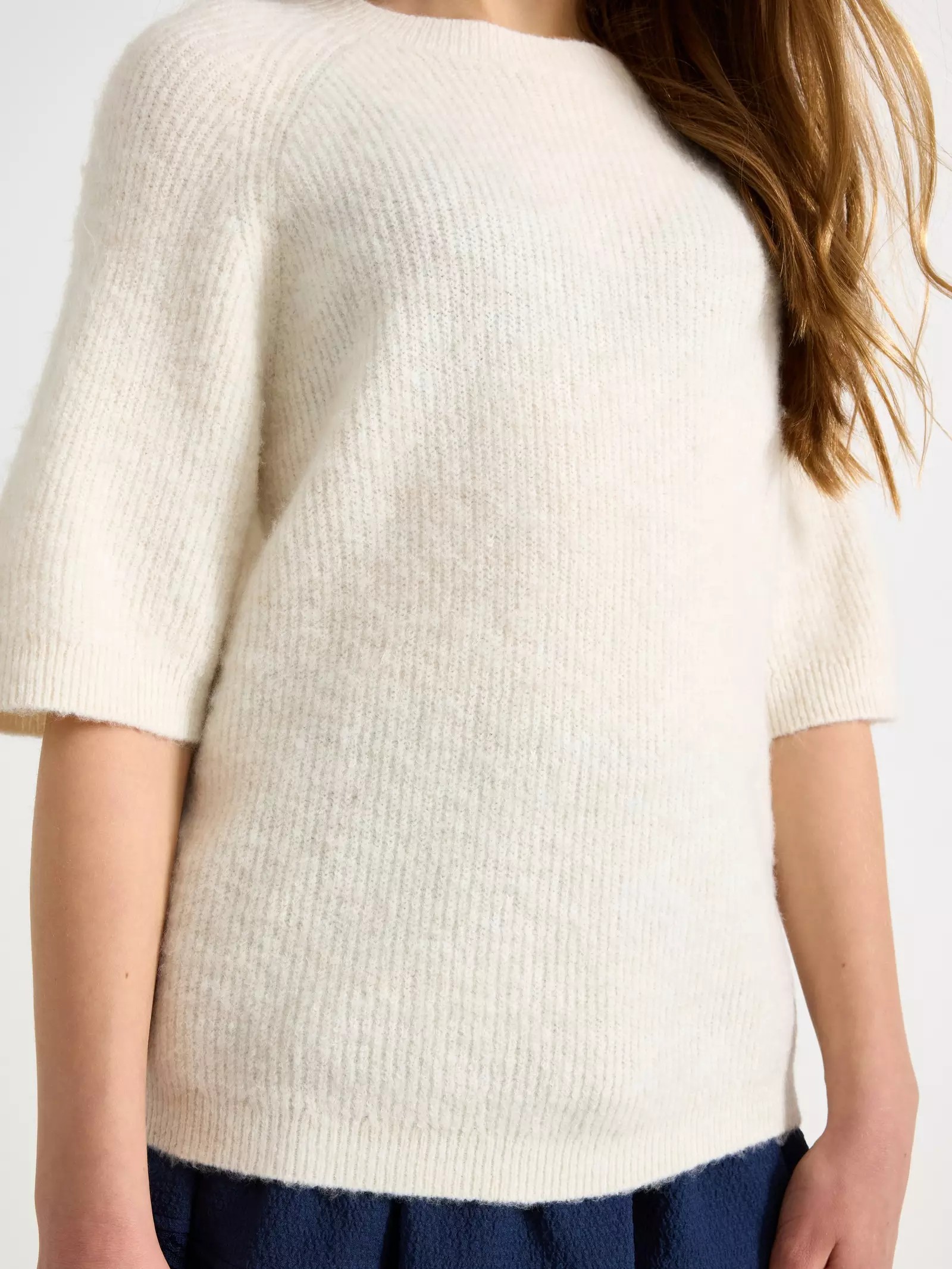 Recycled Polyester Short-Sleeved Knitted Jumper