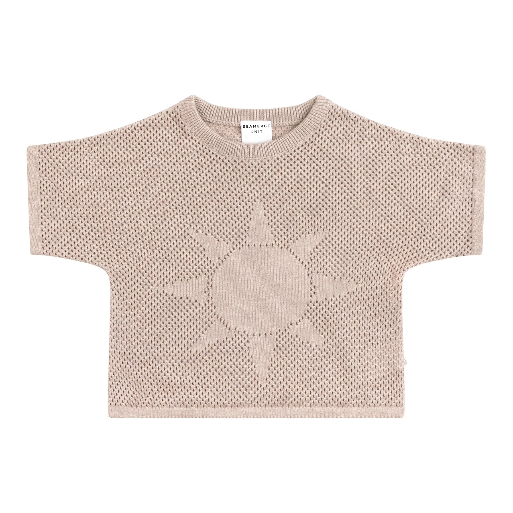 Sand Organic Cotton Jacquard Sun Tee
