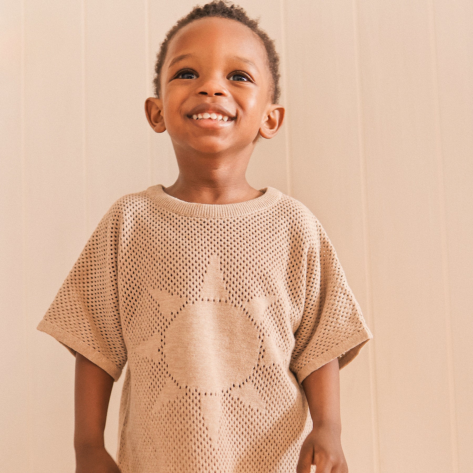 Sand Organic Cotton Jacquard Sun Tee