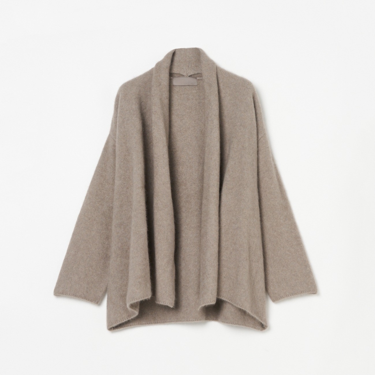 Medium Gray Wool-Blend Short Gown Cardigan