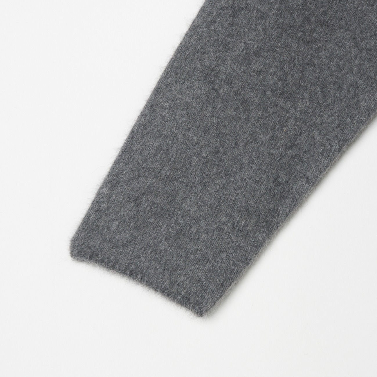 Medium Gray Wool-Blend Short Gown Cardigan