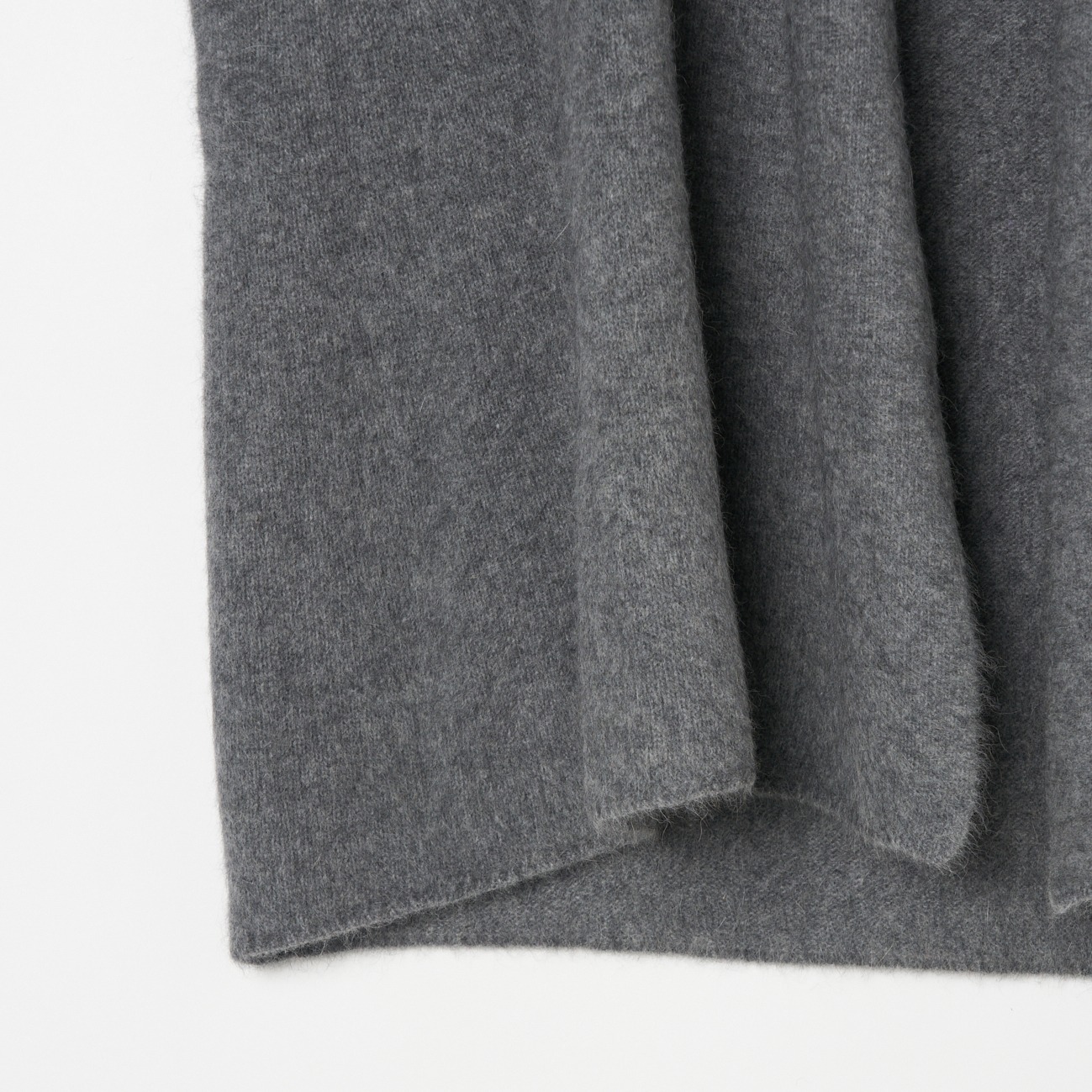 Medium Gray Wool-Blend Short Gown Cardigan