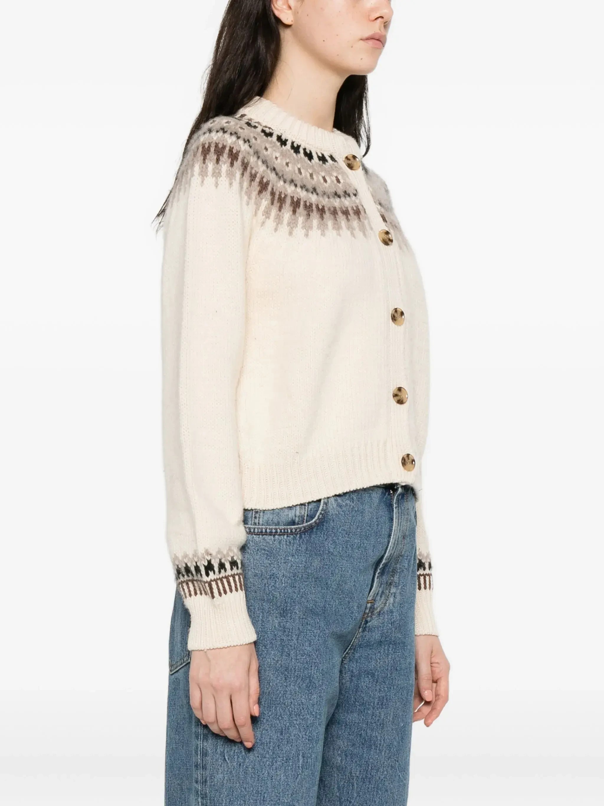 Nordic Style Geometric Pattern Knit Cardigan