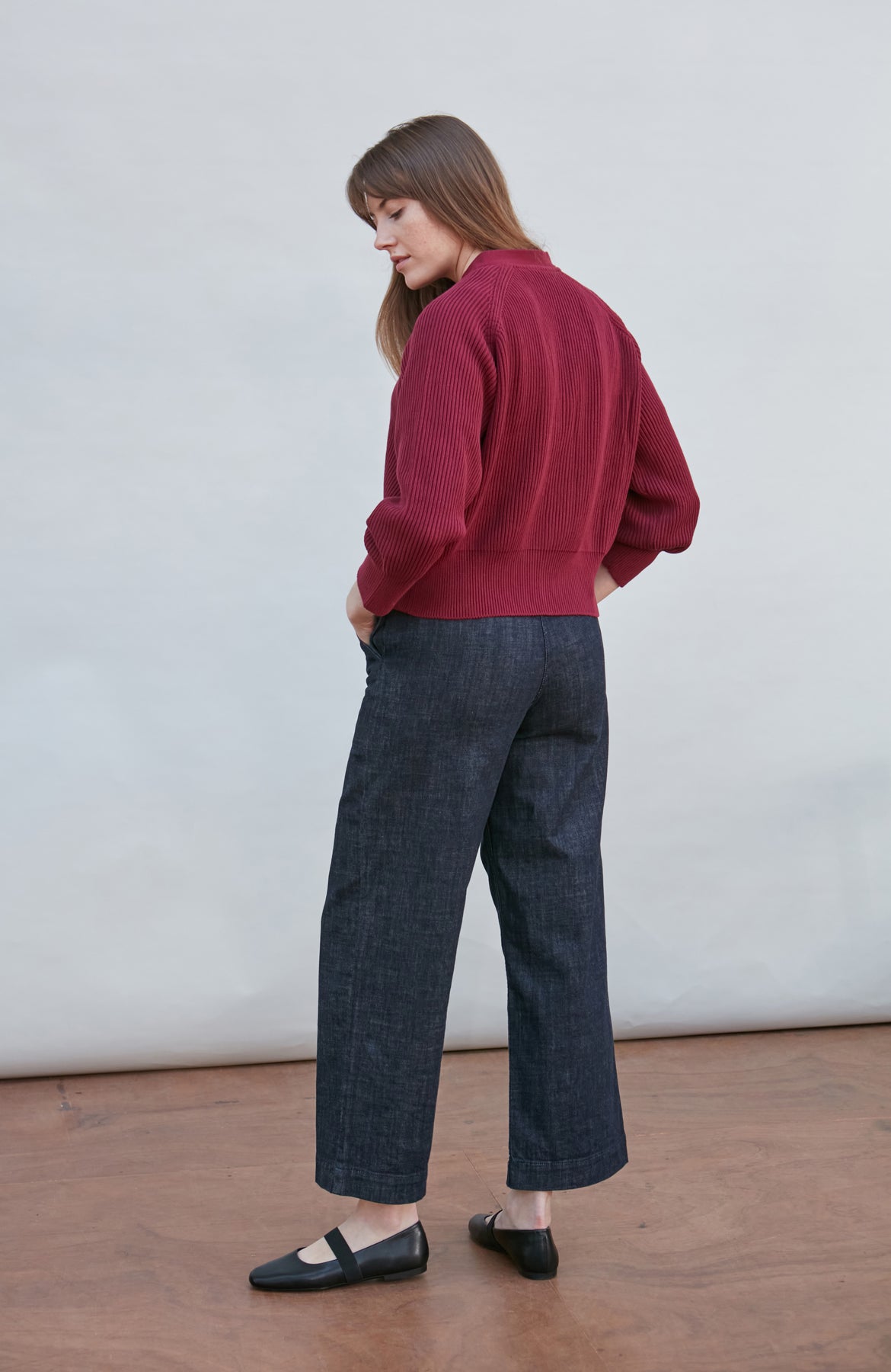 Oversized Cotton V-Neck Ribbed Cardigan