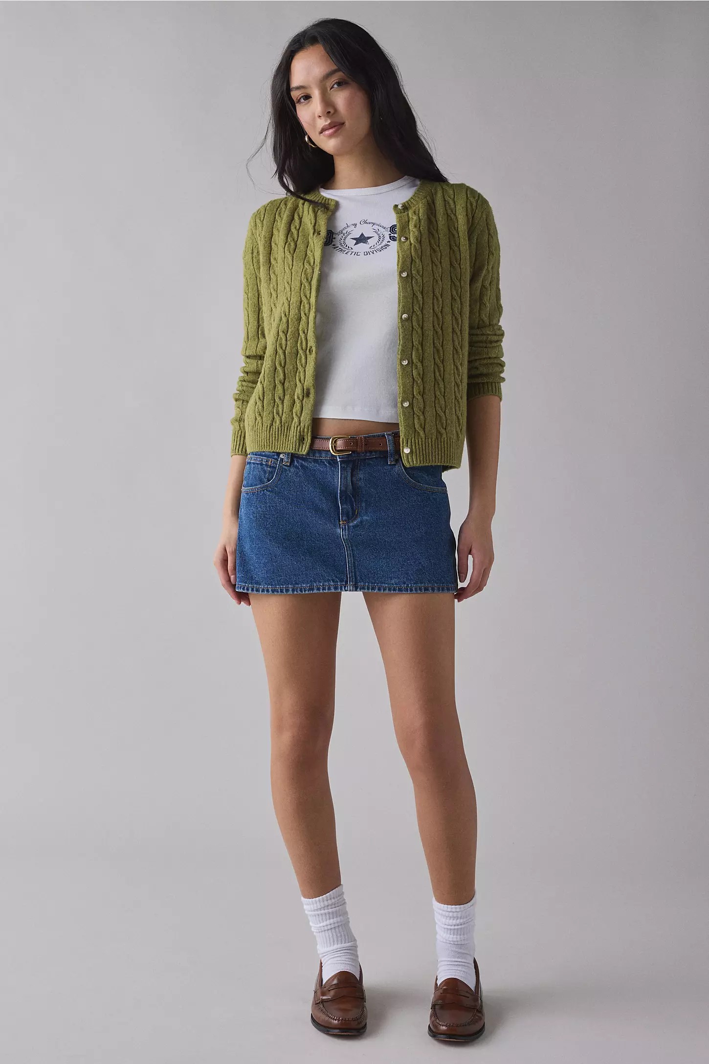 Soft Brushed Cable Knit Cardigan