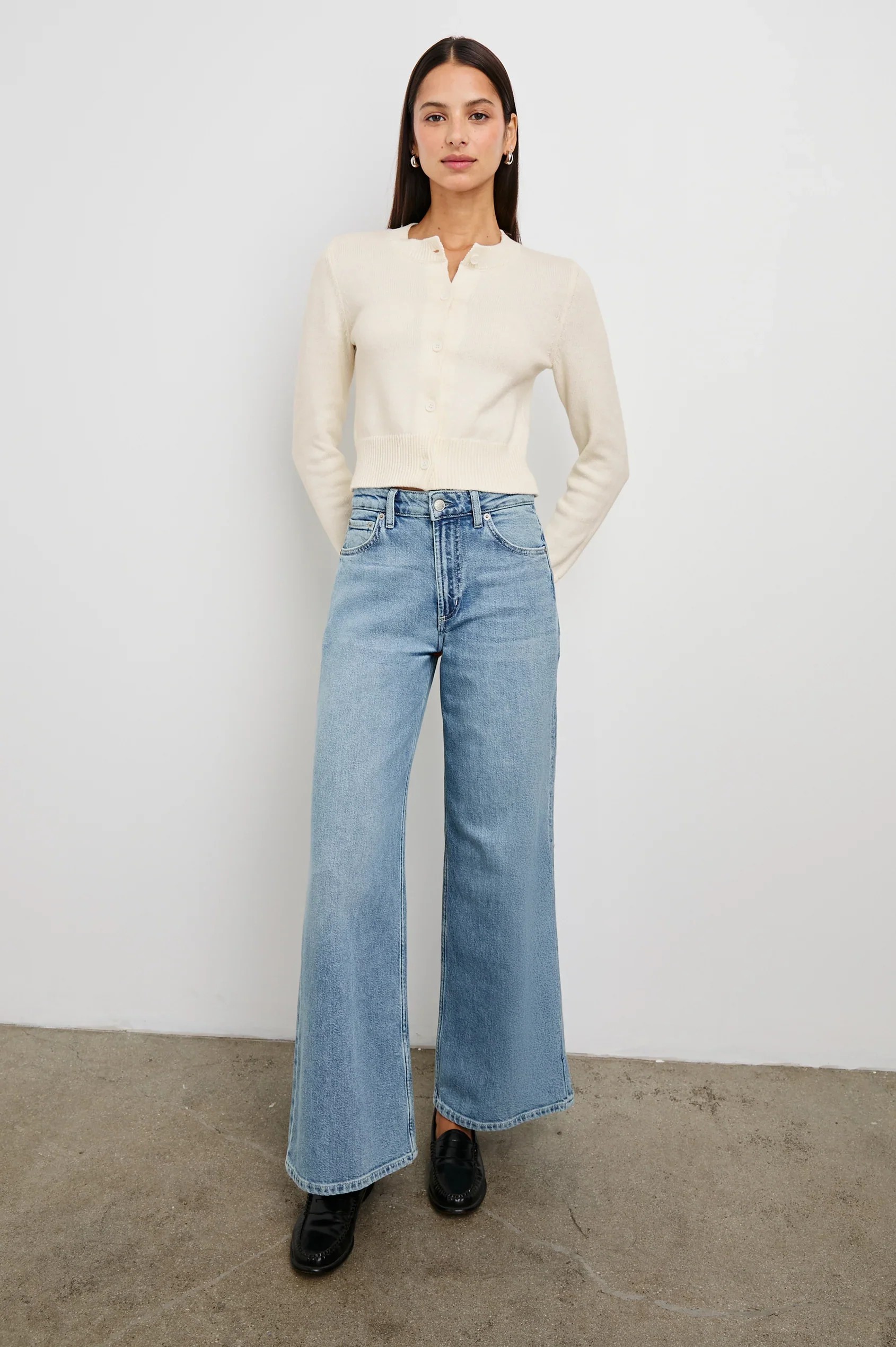 White Cotton-Cashmere "Norah" Cardigan