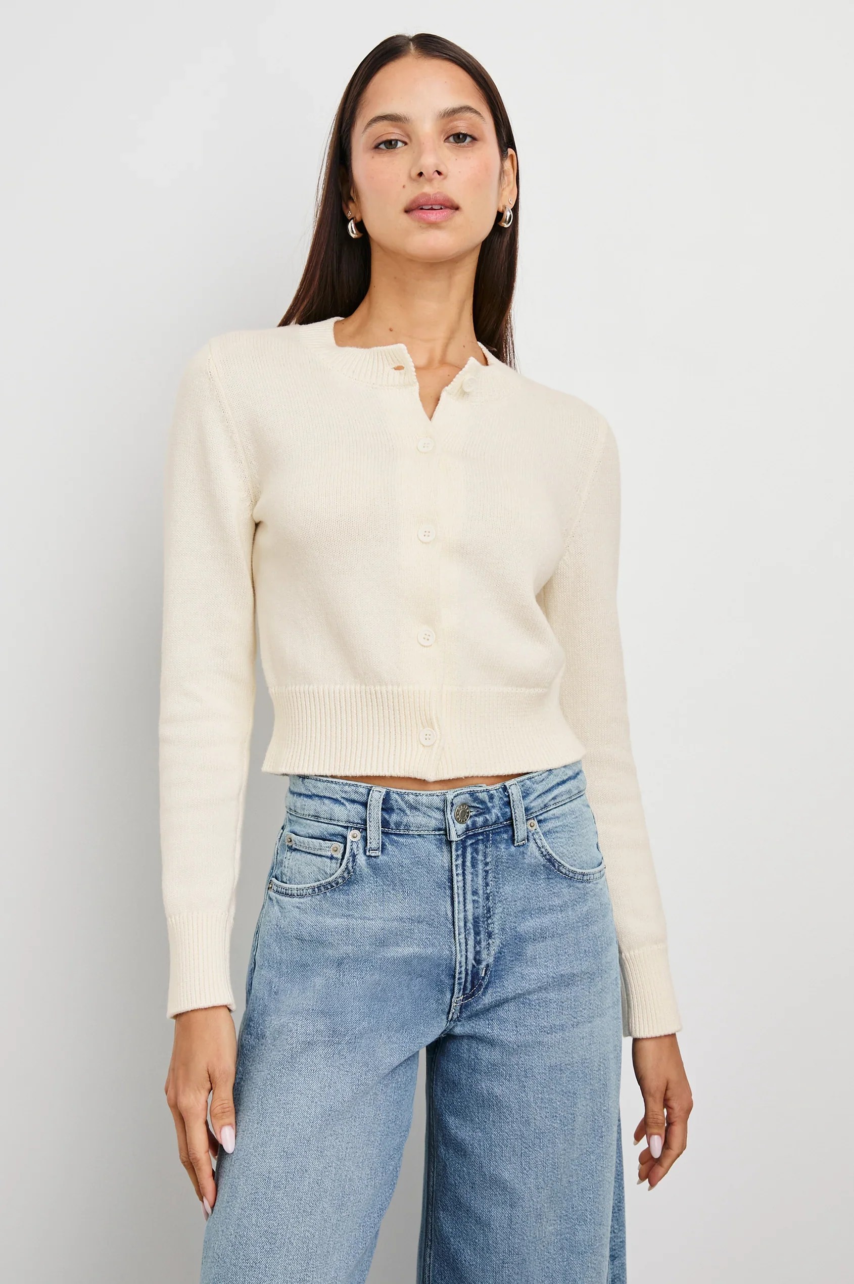 White Cotton-Cashmere "Norah" Cardigan