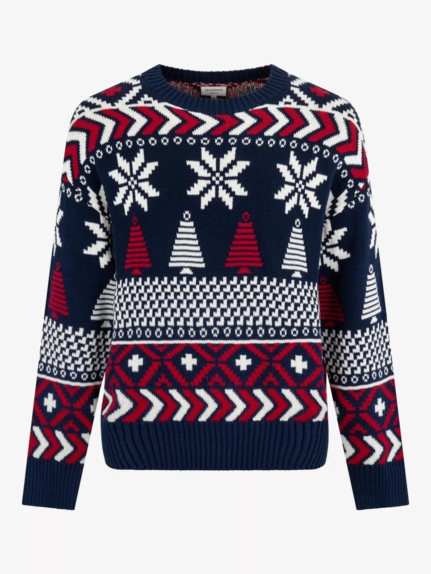 Pure Cotton Fair Isle Crew Neck Jumper