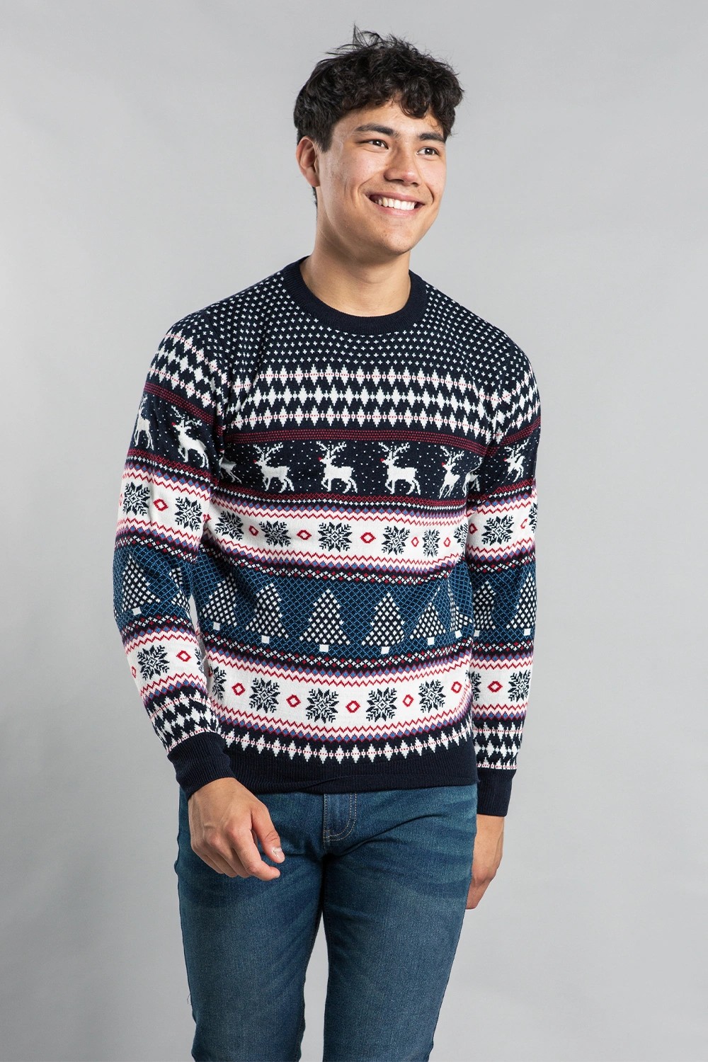Festive Reindeer Jacquard Knit Jumper