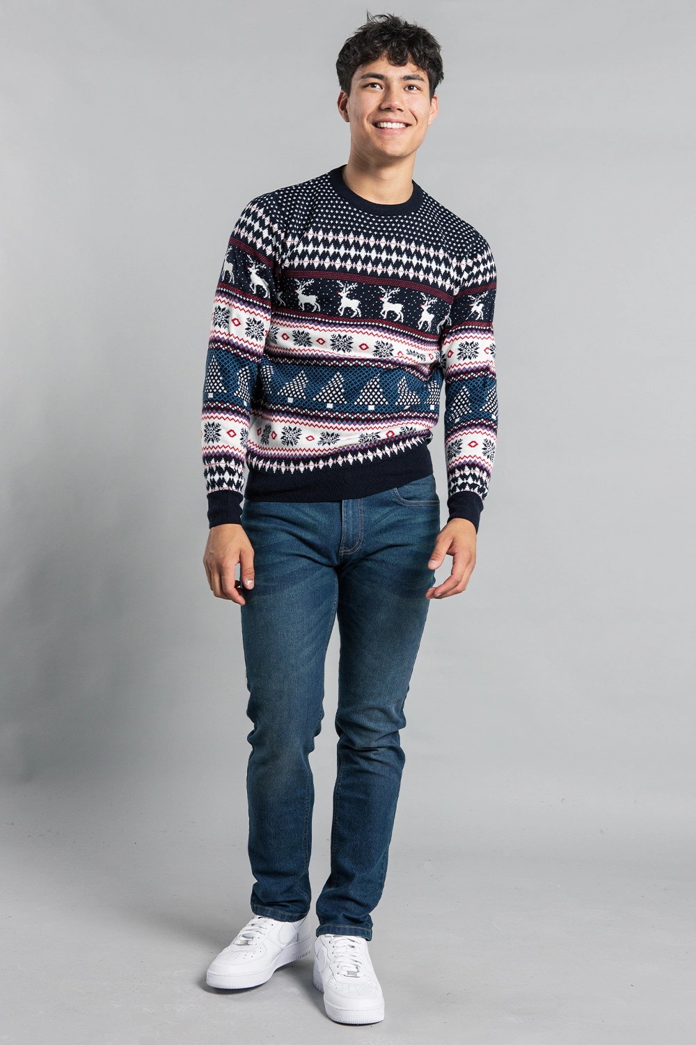 Festive Reindeer Jacquard Knit Jumper