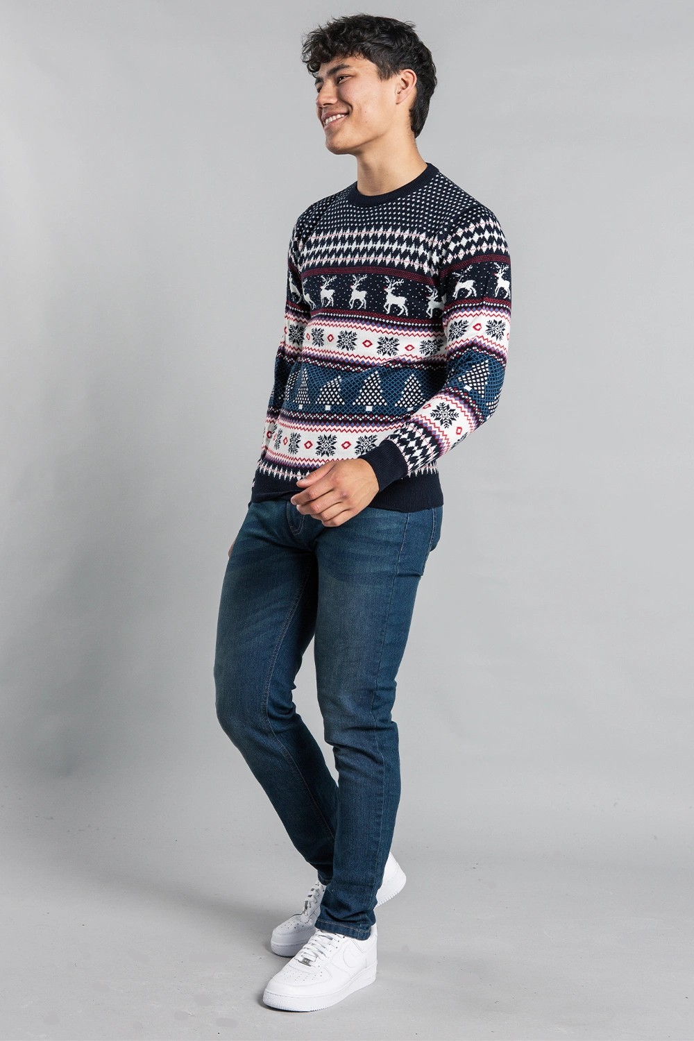 Festive Reindeer Jacquard Knit Jumper