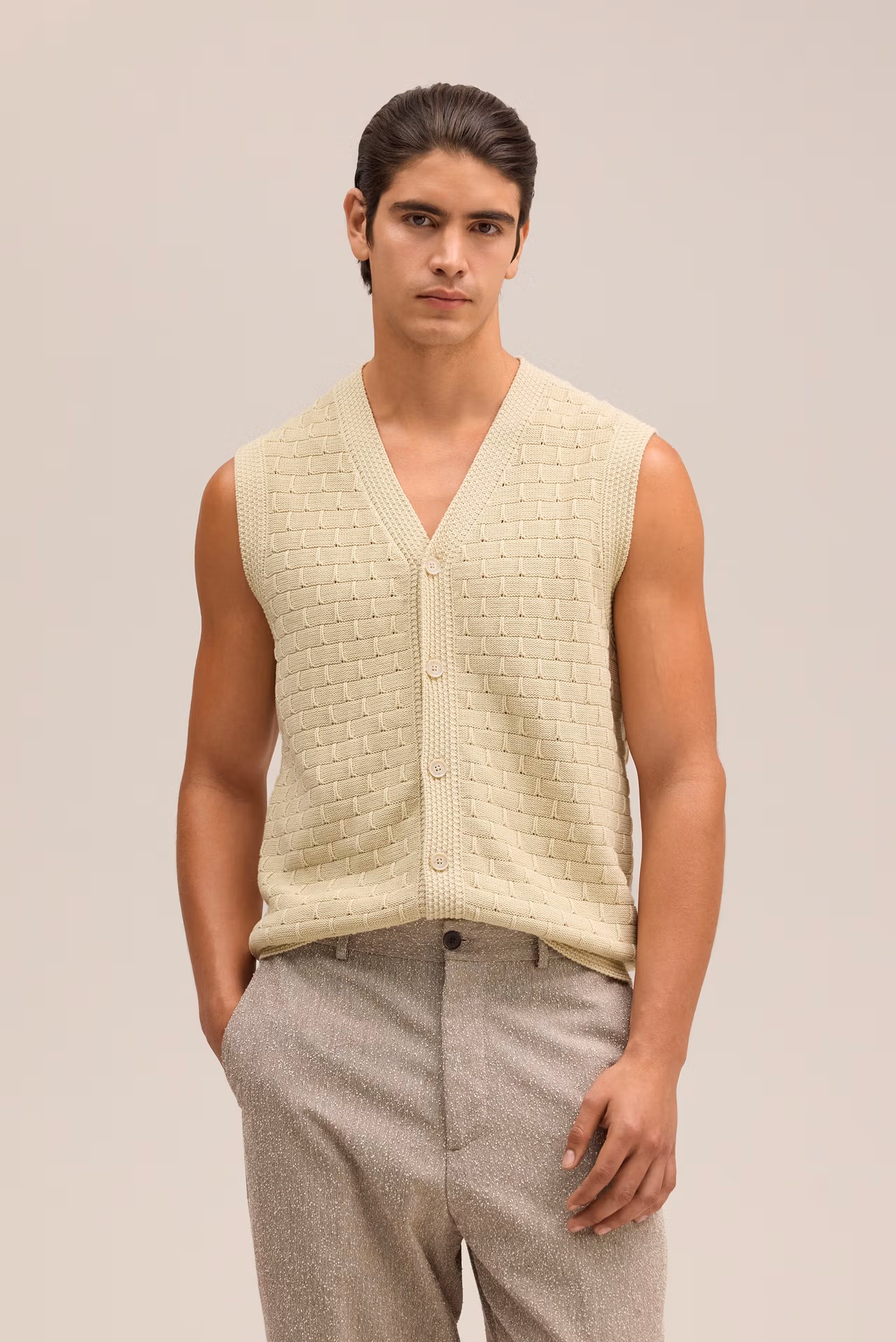 Organic Cotton Textured Layering Vest