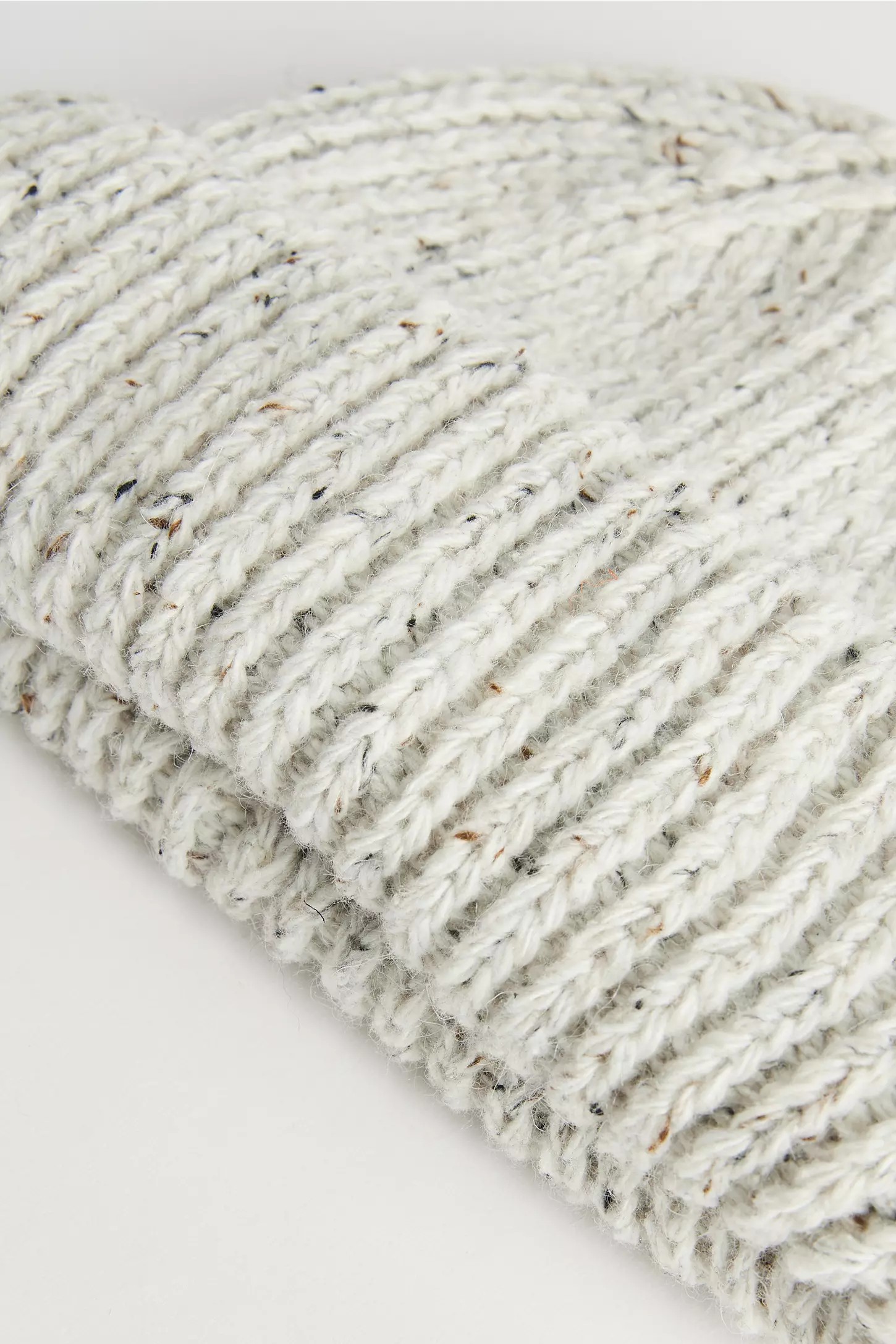 Marled Wool-Blend Short Roll Beanie