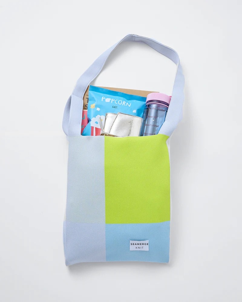 Colorblock Recycled Polyester Knit Tote