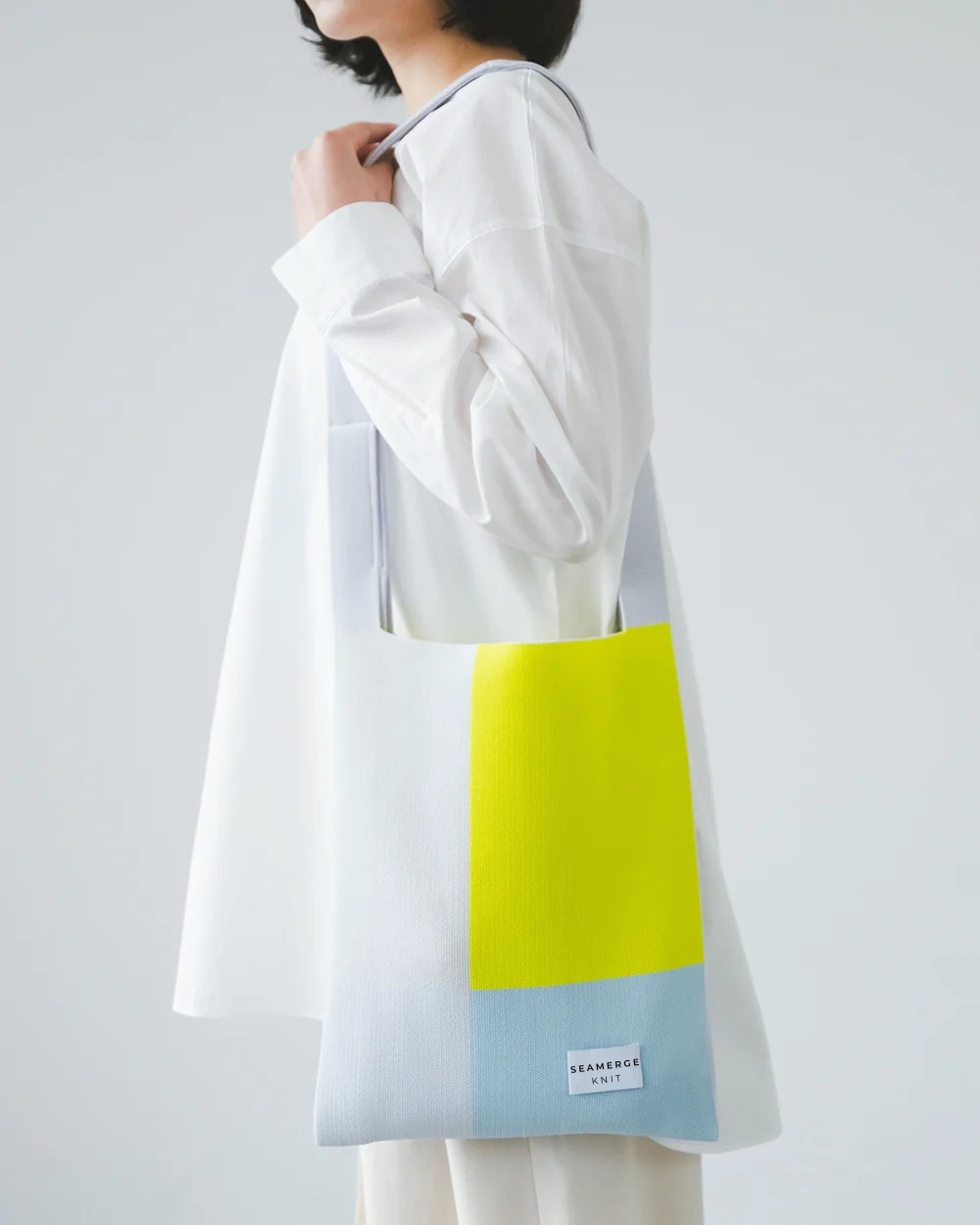 Colorblock Recycled Polyester Knit Tote