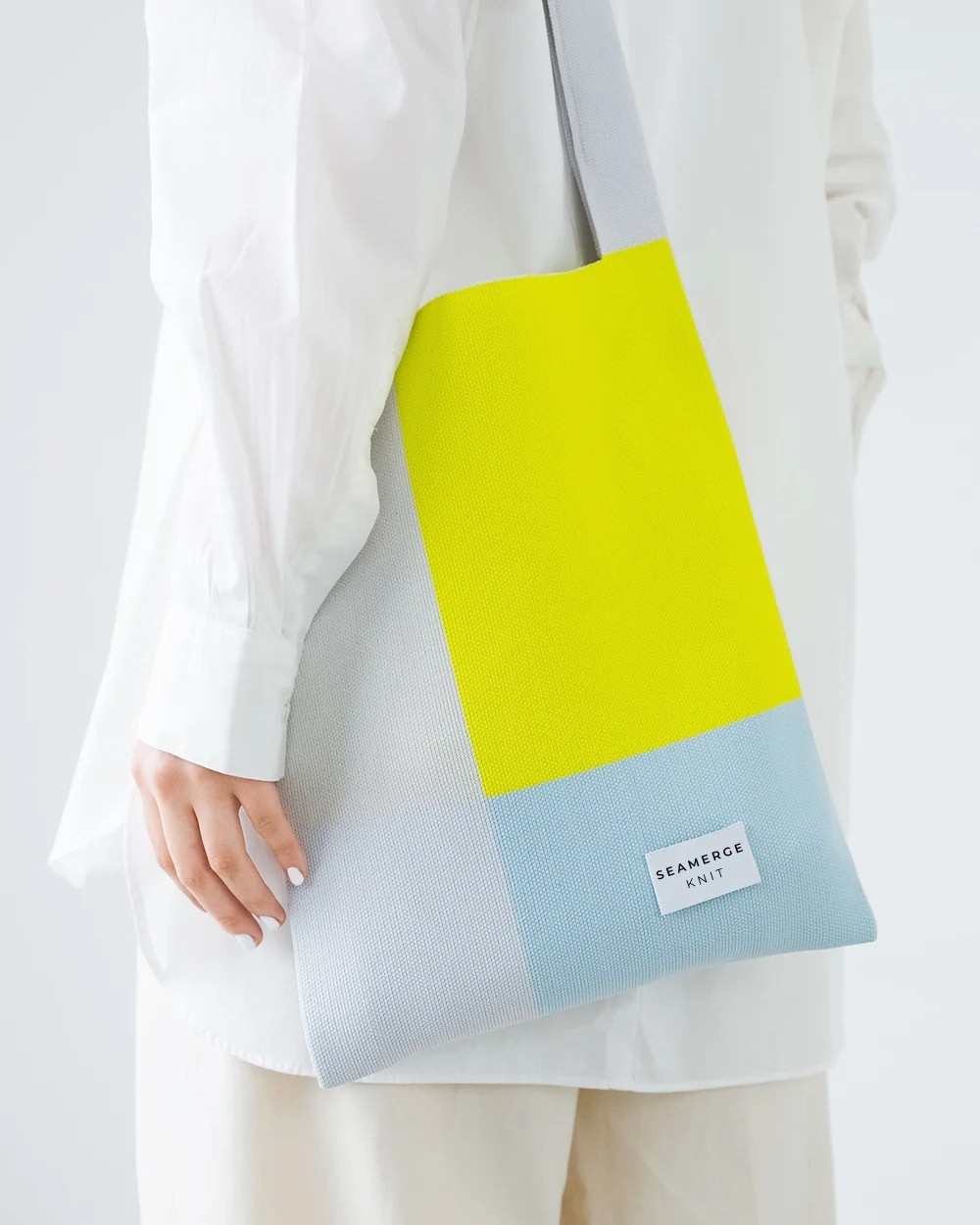 Colorblock Recycled Polyester Knit Tote