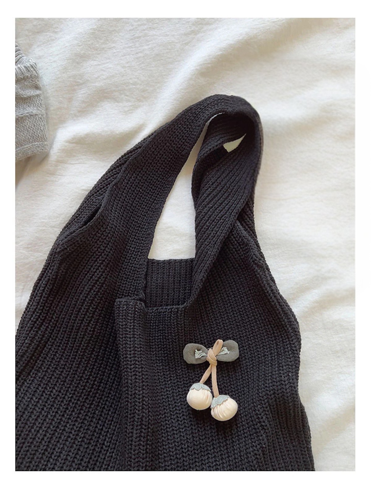 Retro Twist Knitted Natural Cotton Shoulder Tote