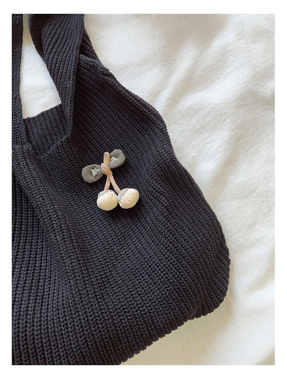 Retro Twist Knitted Natural Cotton Shoulder Tote