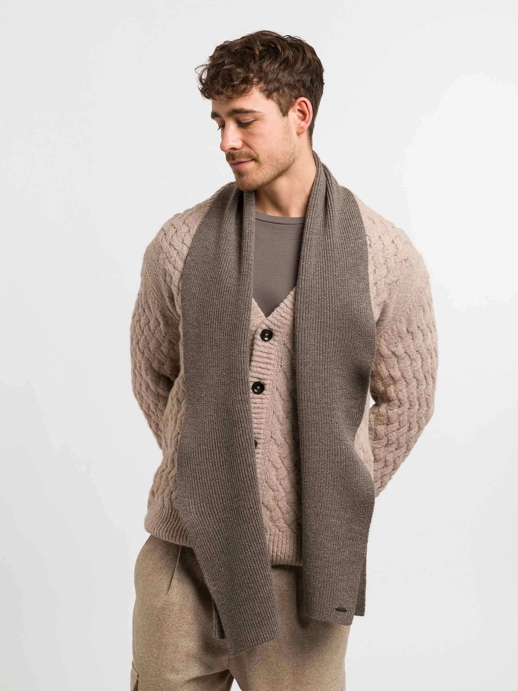 Single-Colored Knitted Wool Scarf