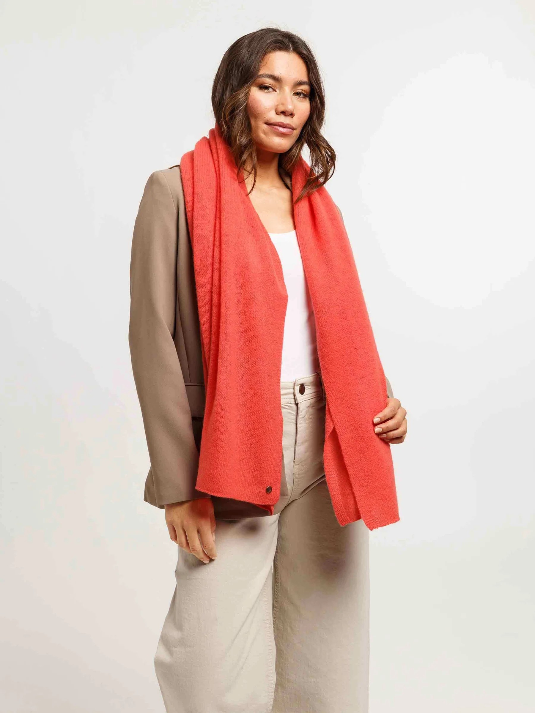 Single-Colored Pure Wool Knit Scarf