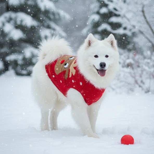 Classic Reindeer Print Dog Sweater