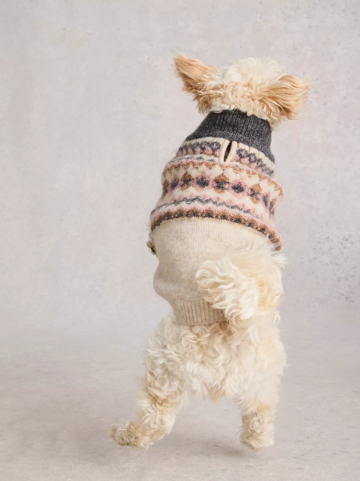 Festive Metallic Fairisle Dog Jumper