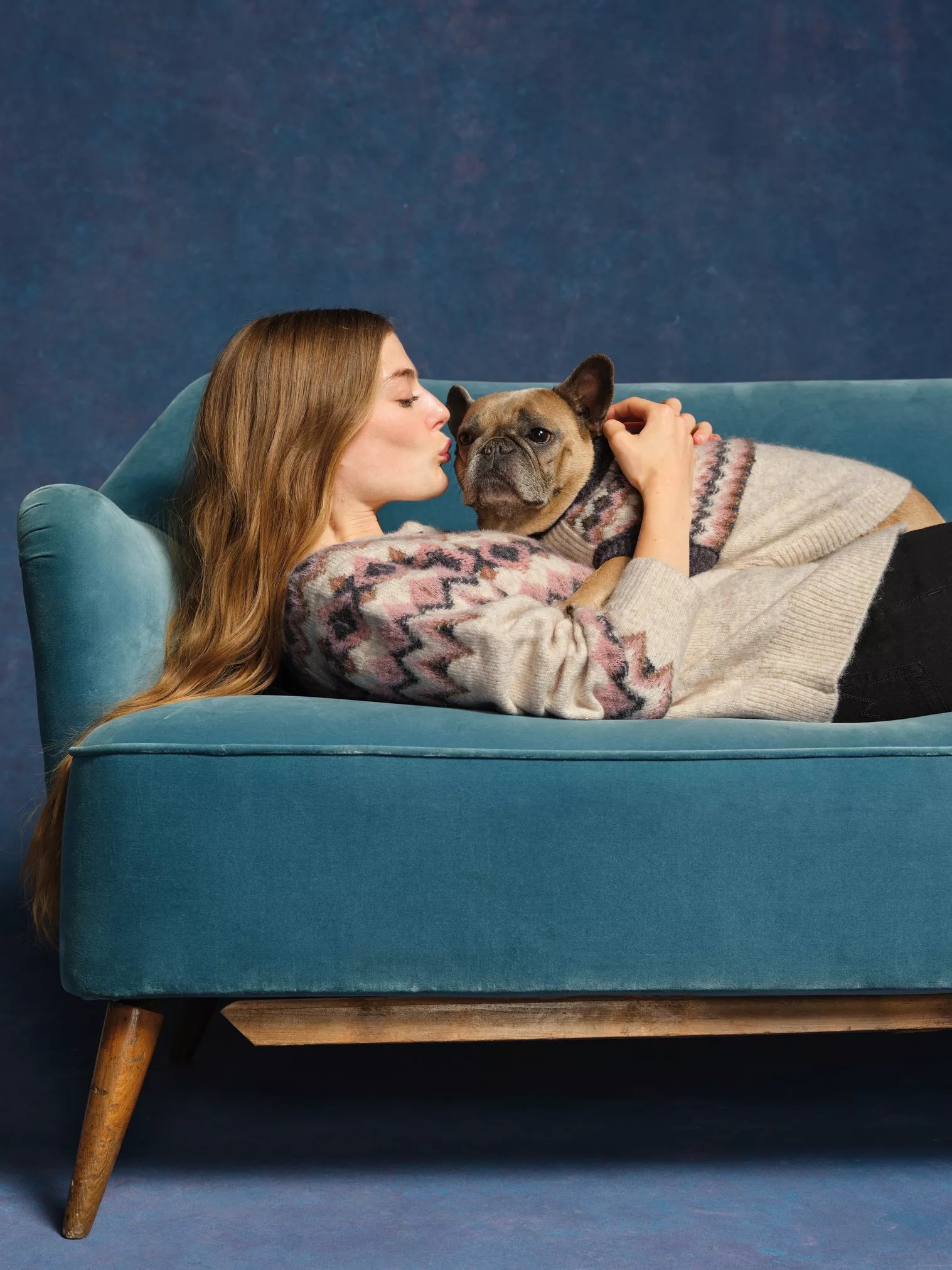 Festive Metallic Fairisle Dog Jumper