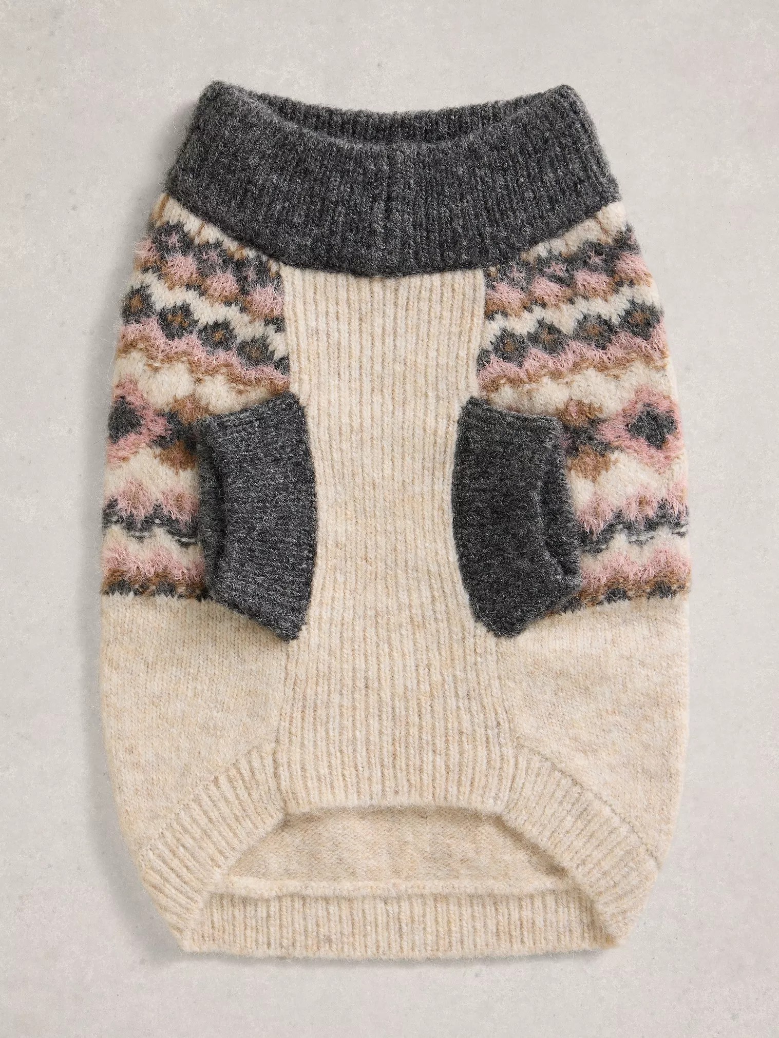 Festive Metallic Fairisle Dog Jumper