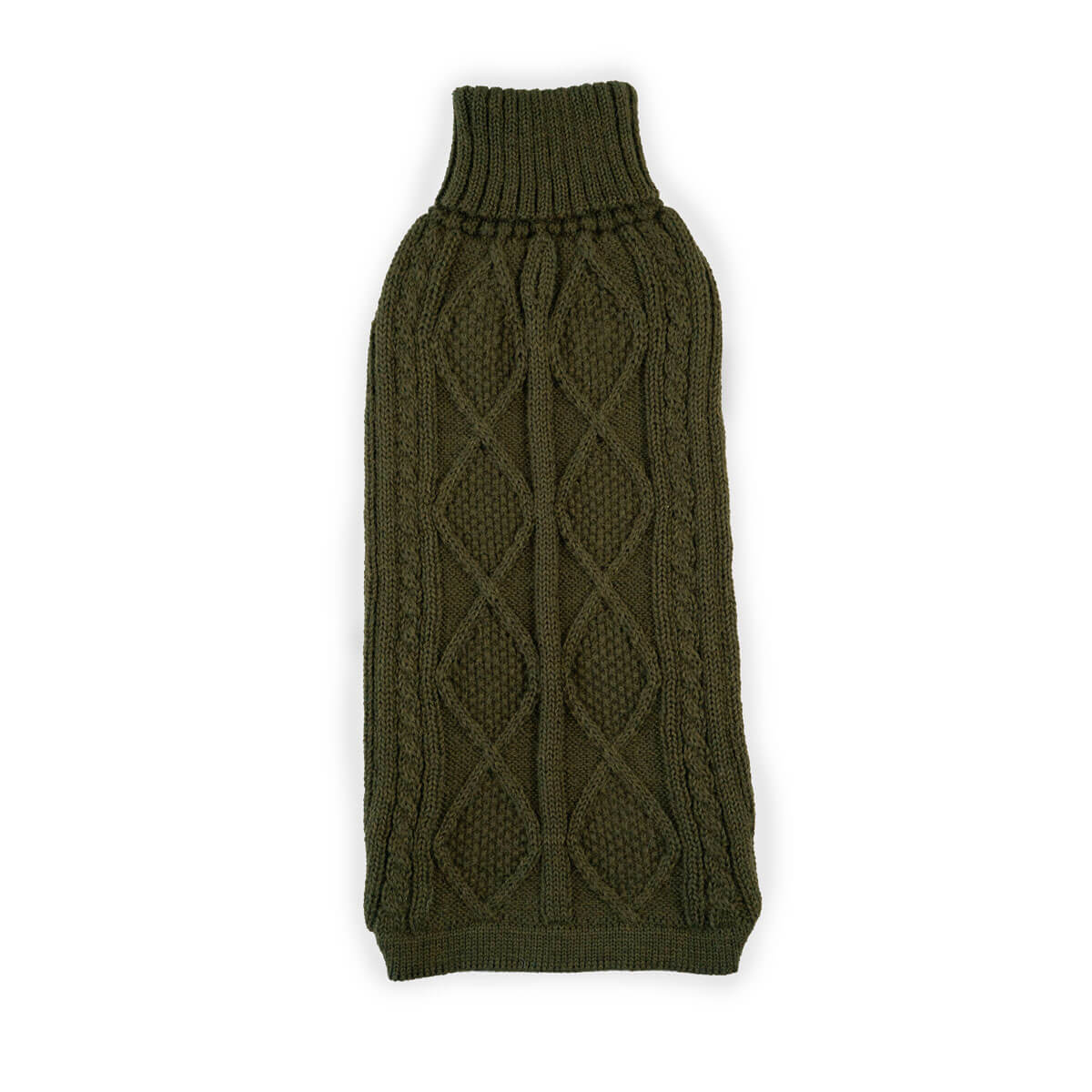 Forest Green Aran Alpaca Dog Sweater