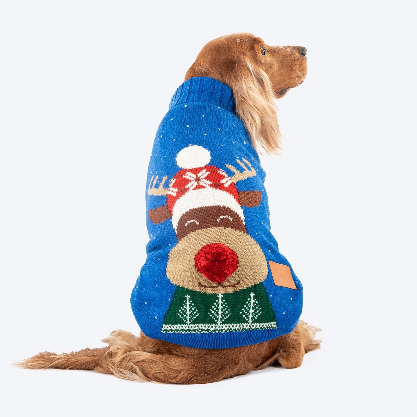 Reindeer Cheer 3D-Pompom Dog Sweater