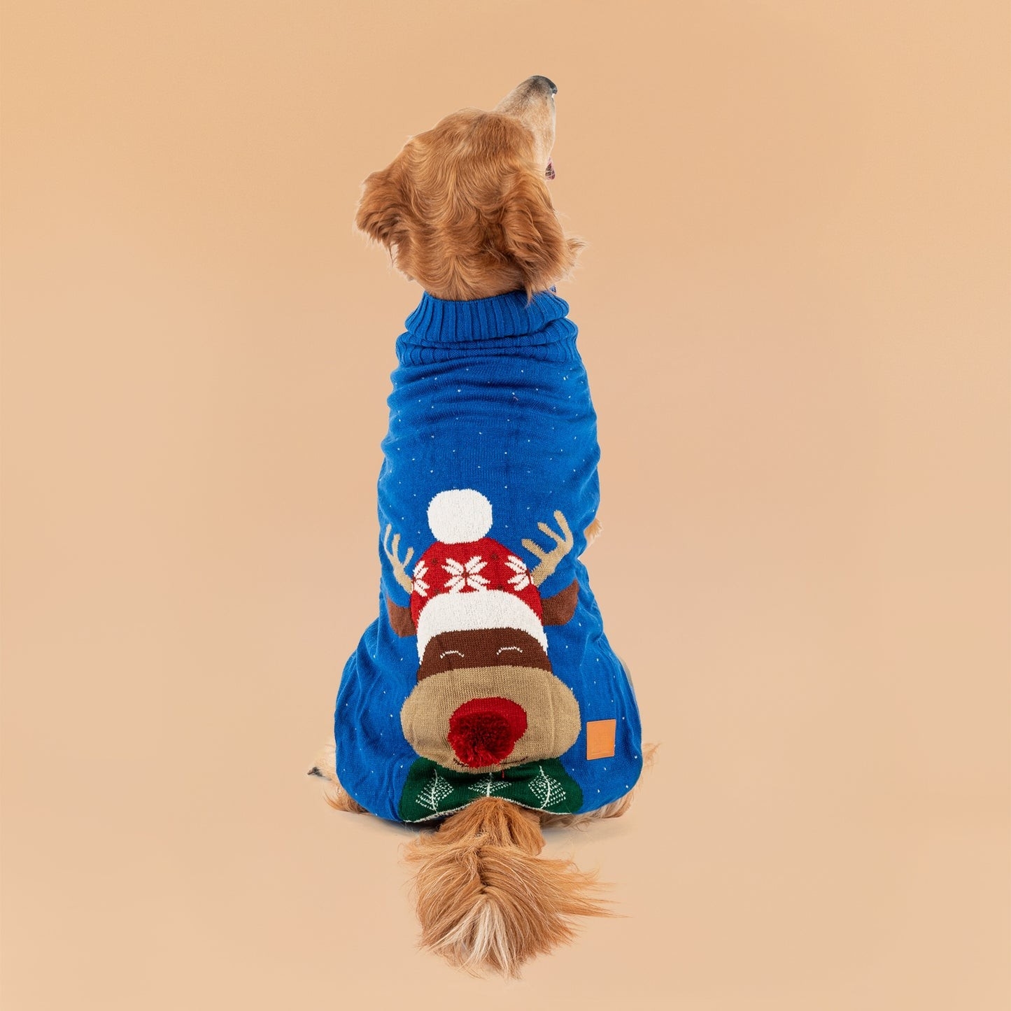 Reindeer Cheer 3D-Pompom Dog Sweater