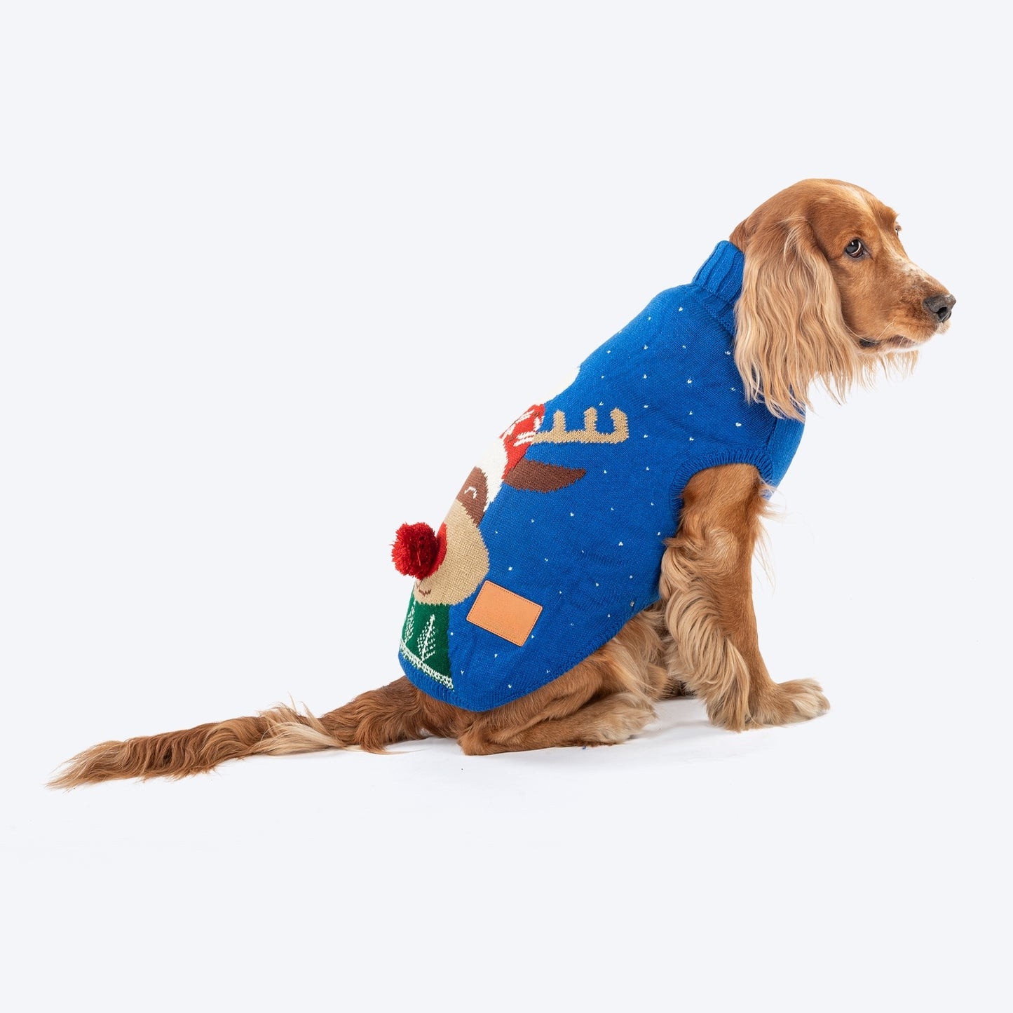 Reindeer Cheer 3D-Pompom Dog Sweater