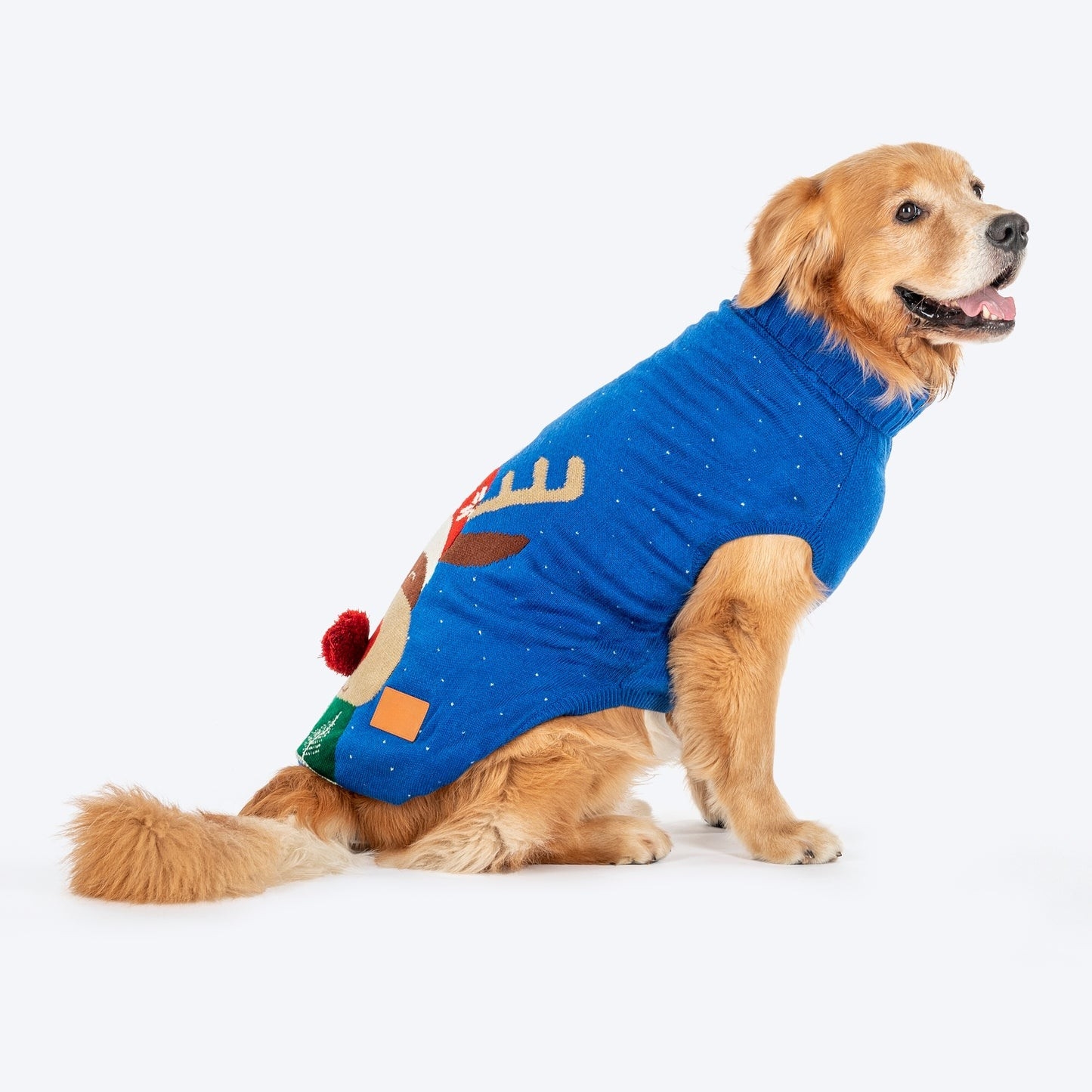 Reindeer Cheer 3D-Pompom Dog Sweater