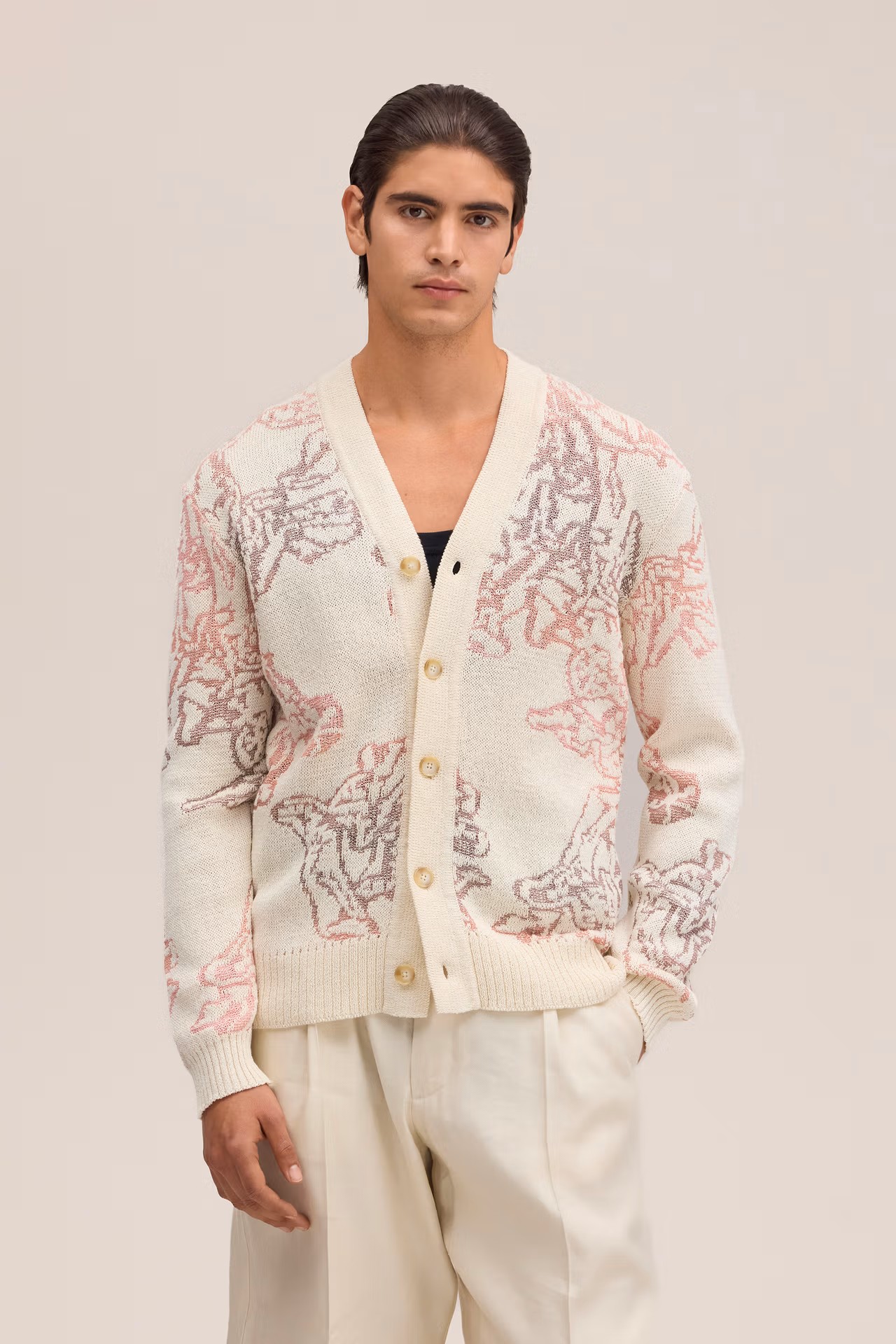 Gradient Jacquard Recycled Cotton Cardigan