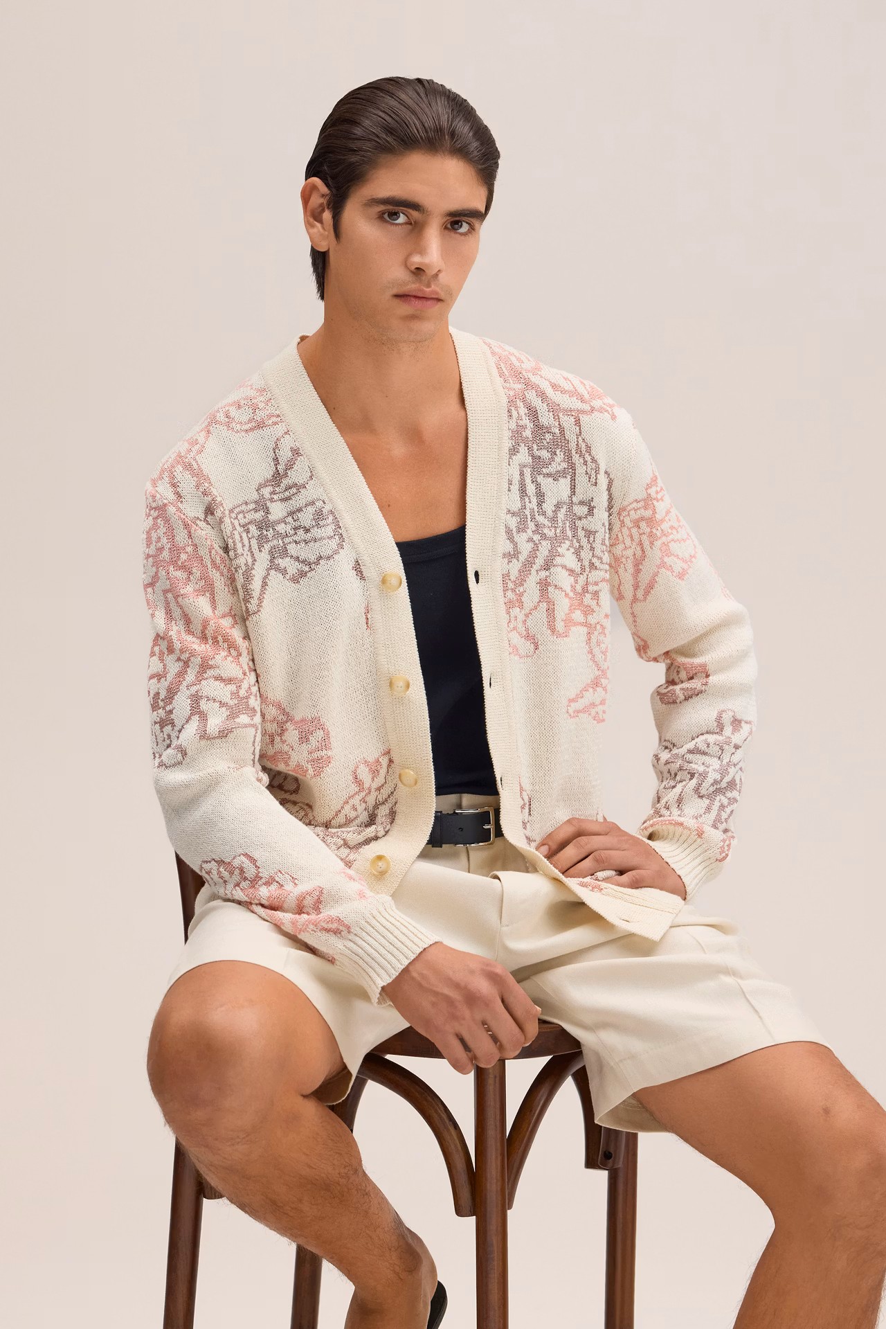 Gradient Jacquard Recycled Cotton Cardigan