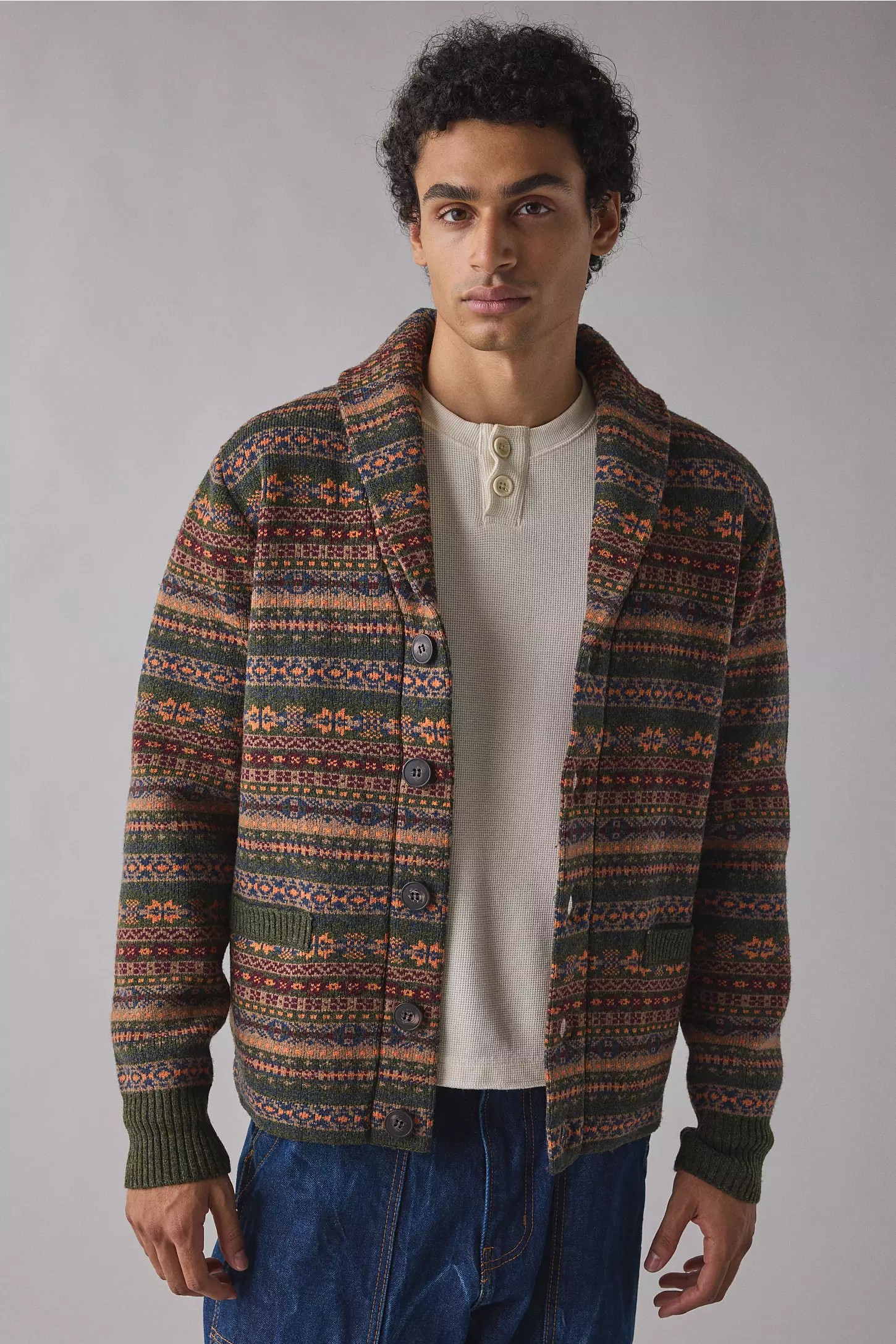 Heritage Shawl Collar Fair Isle Cardigan