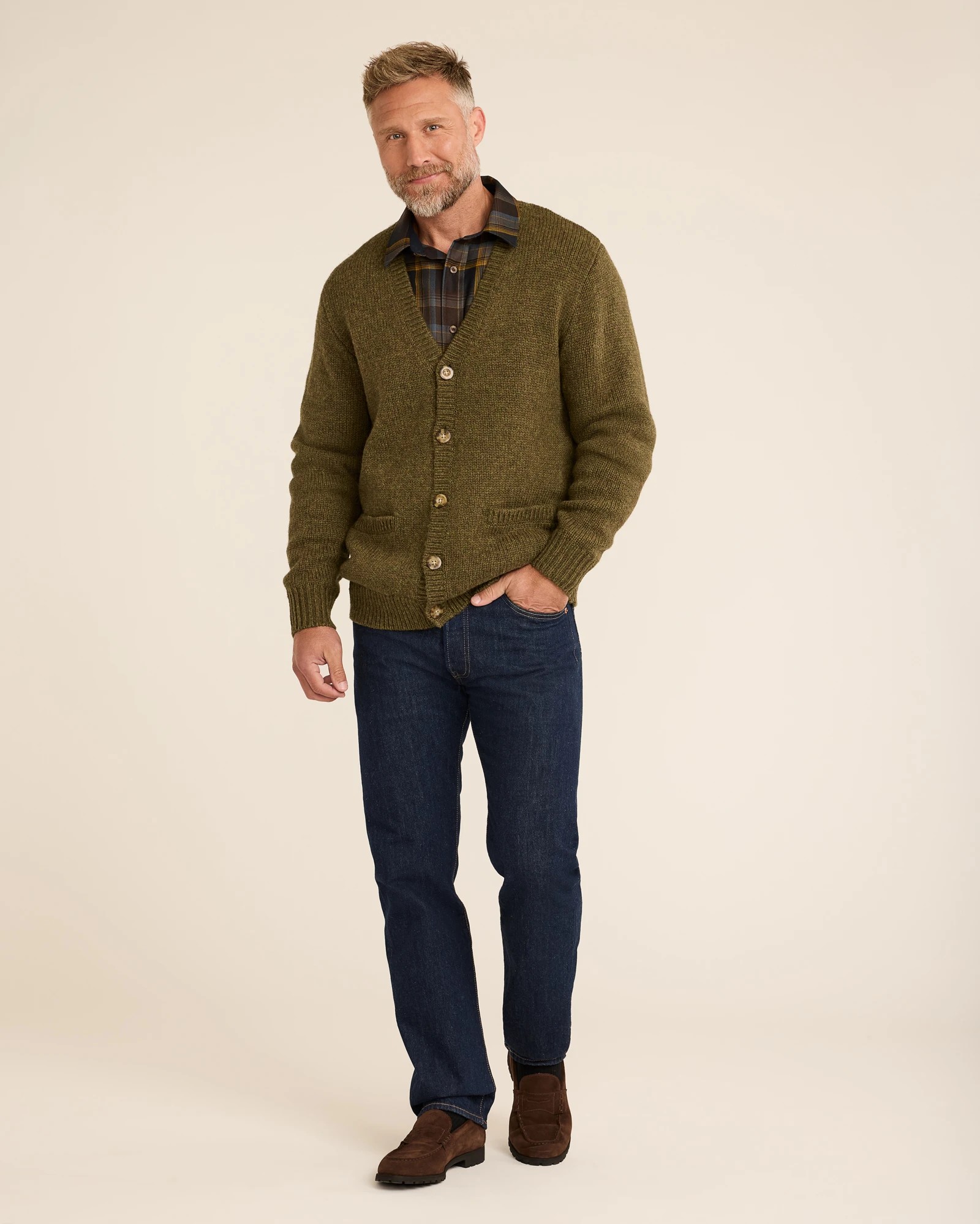 MEN'S SHETLAND COLLECTION CARDIGAN