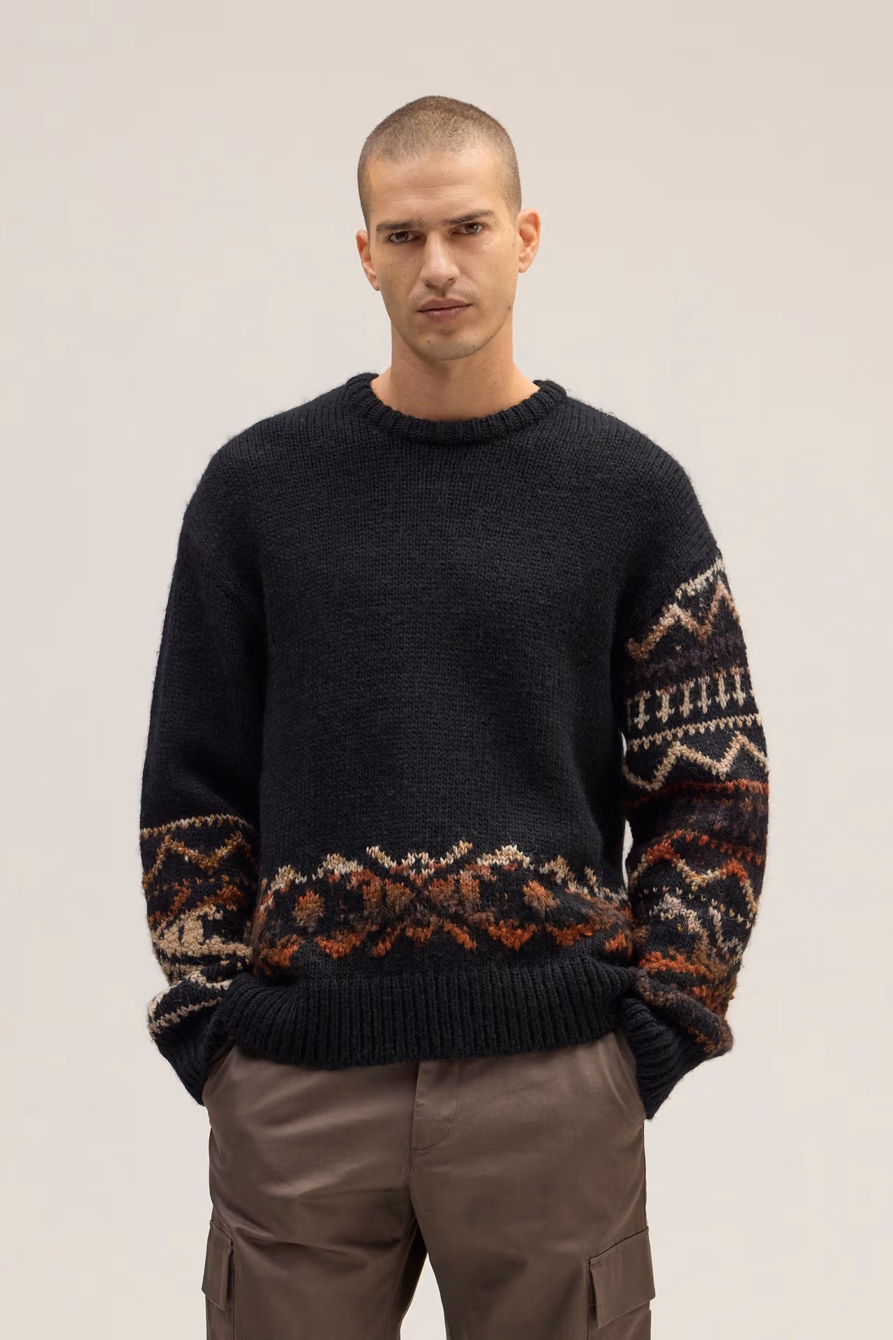 Artisan Alpaca-Blend Chunky Crew Neck