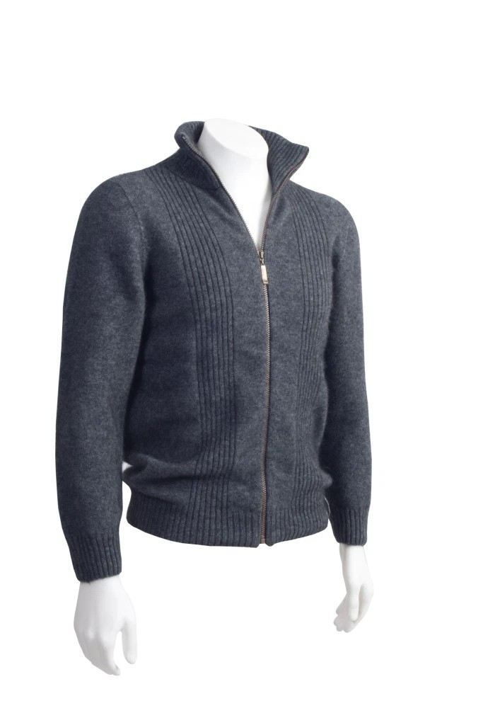 Possum Fur Merino Wool Rib Front Jacket
